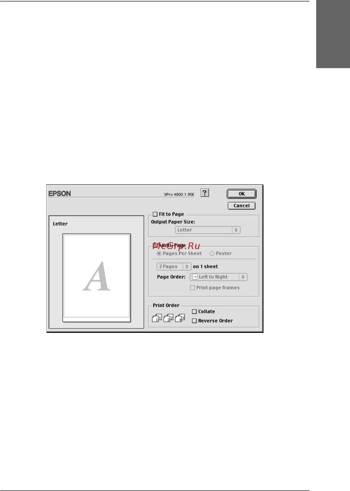 Epson Stylus Pro 4400 [171/429] Настройка параметров в диалоговом окне layout макет