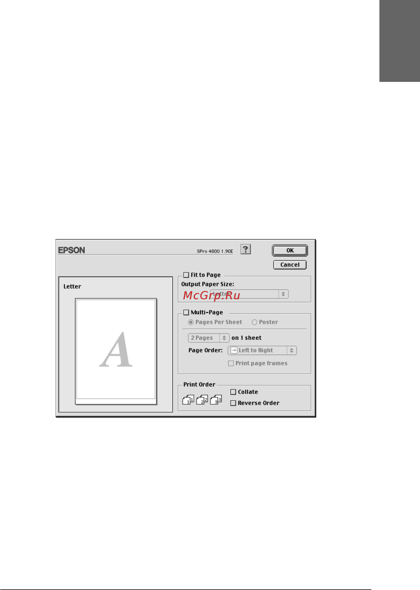 Epson Stylus Pro 4400 [175/429] Настройка параметра print order порядок печати