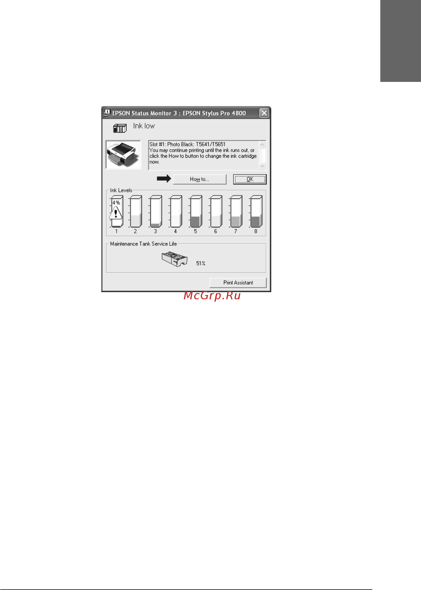 Epson Stylus Pro 4400 [95/429] Работа с диспетчером очереди epson spool manager