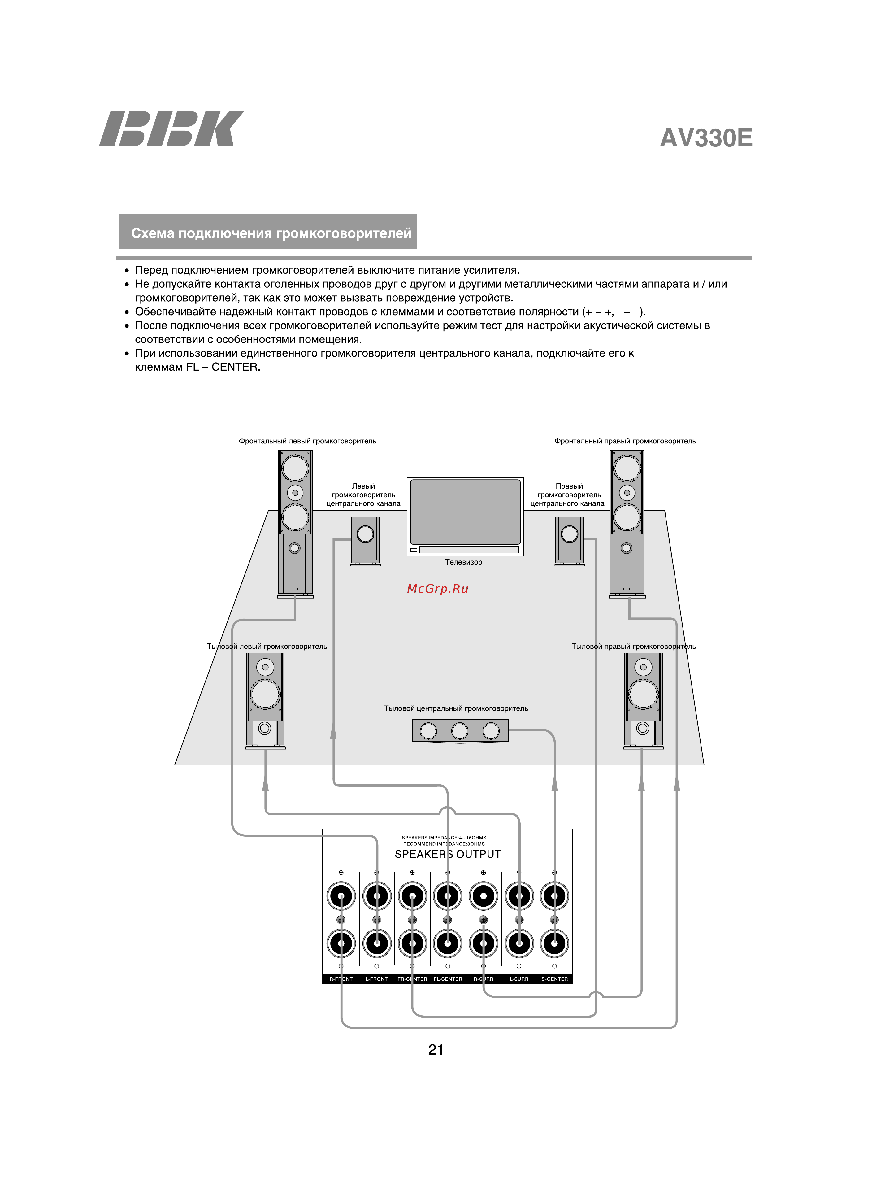 BBK AV330E [24/43] Ъкк