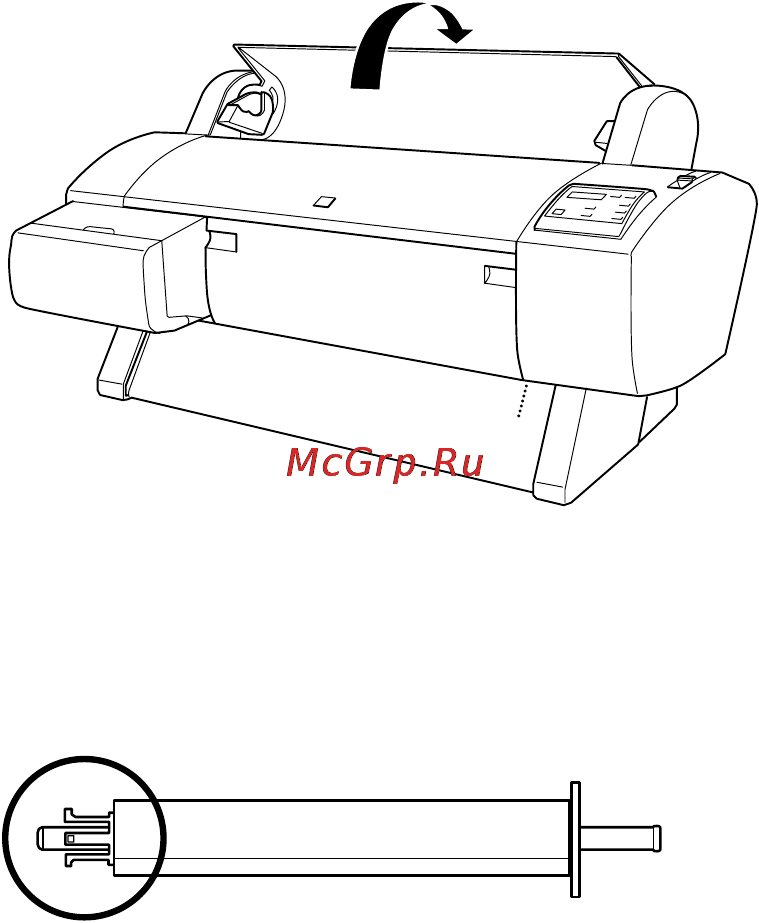Epson Stylus Pro 7000 [39/147] Inserting the spindle in the printer