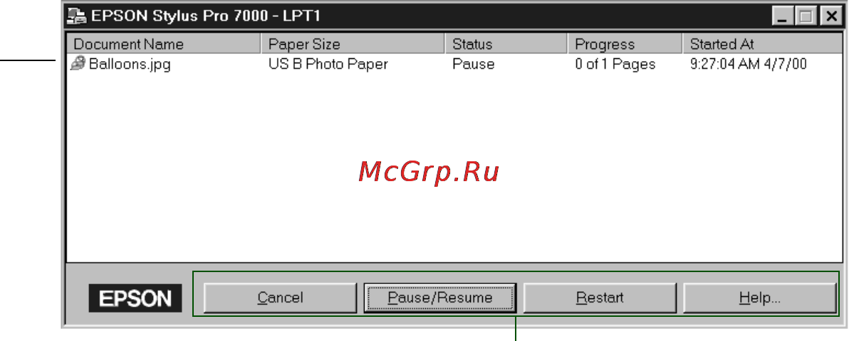 Epson Stylus Pro 7000 [79/147] Using the spool manager