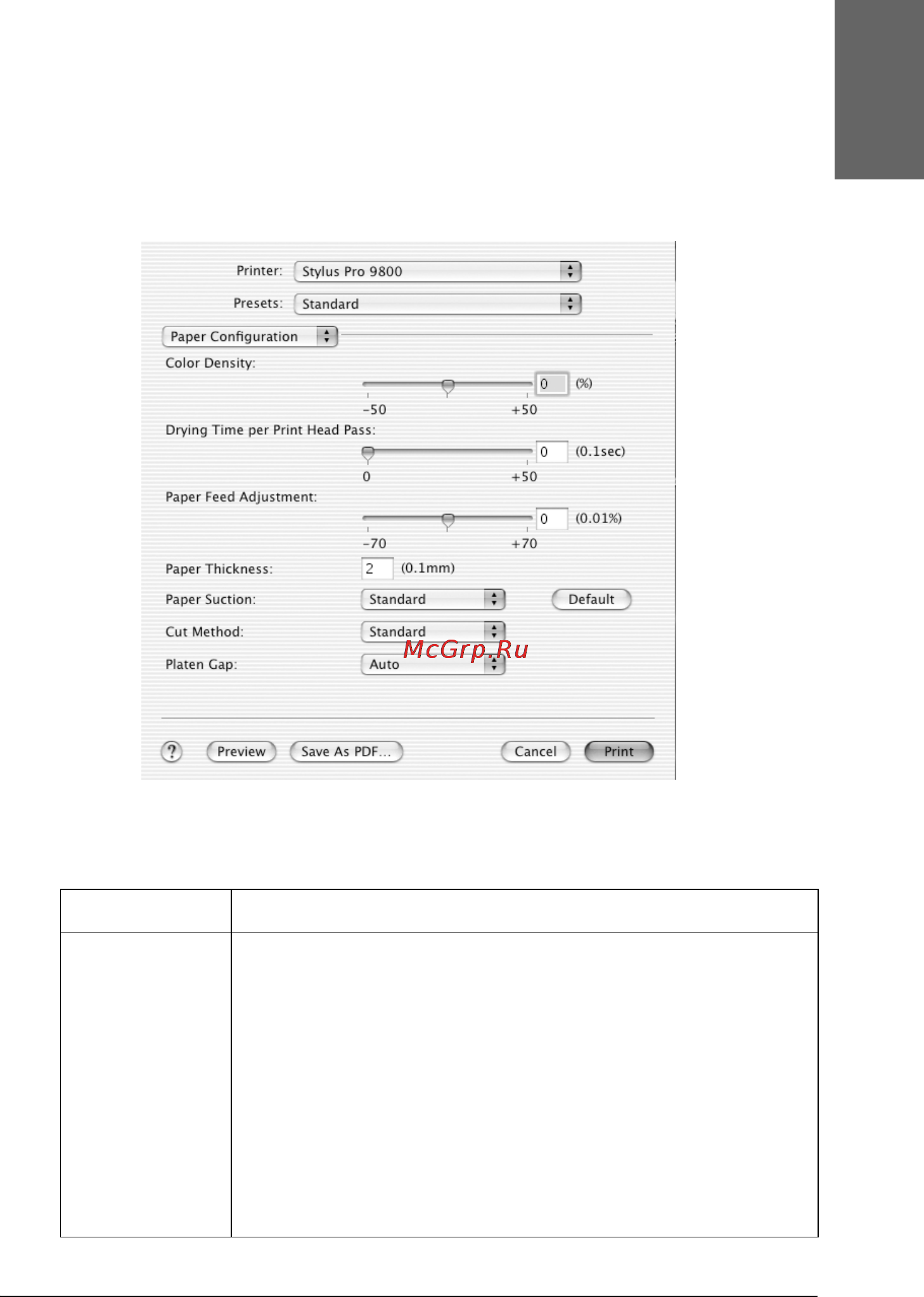 Epson Stylus Pro 7400 [197/418] Paper configuration настройка бумаги