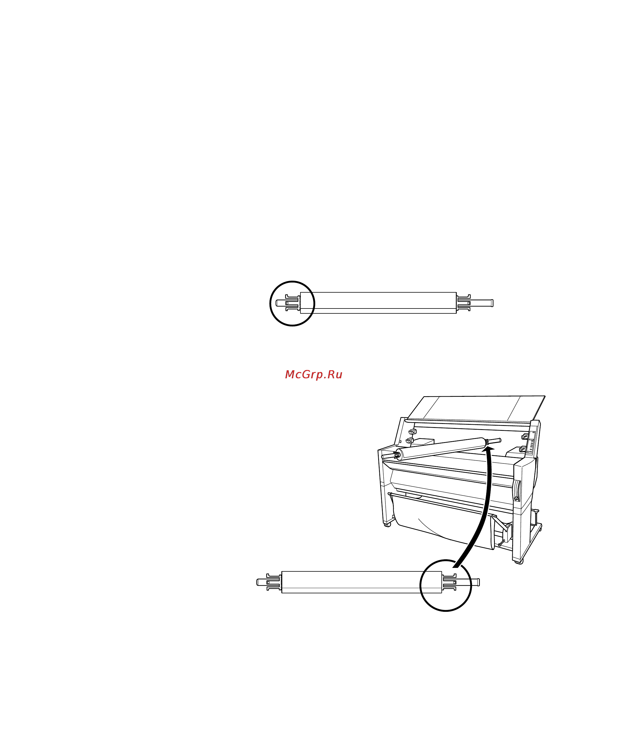 Epson Stylus Pro 9000 [21/143] Inserting the spindle in the printer