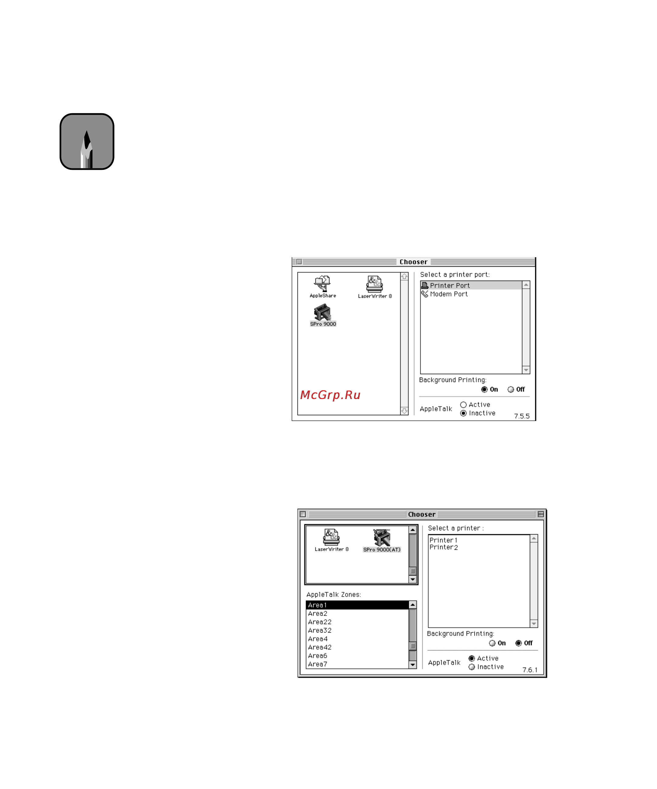 Epson Stylus Pro 9000 [97/143] Selecting your printer in the chooser