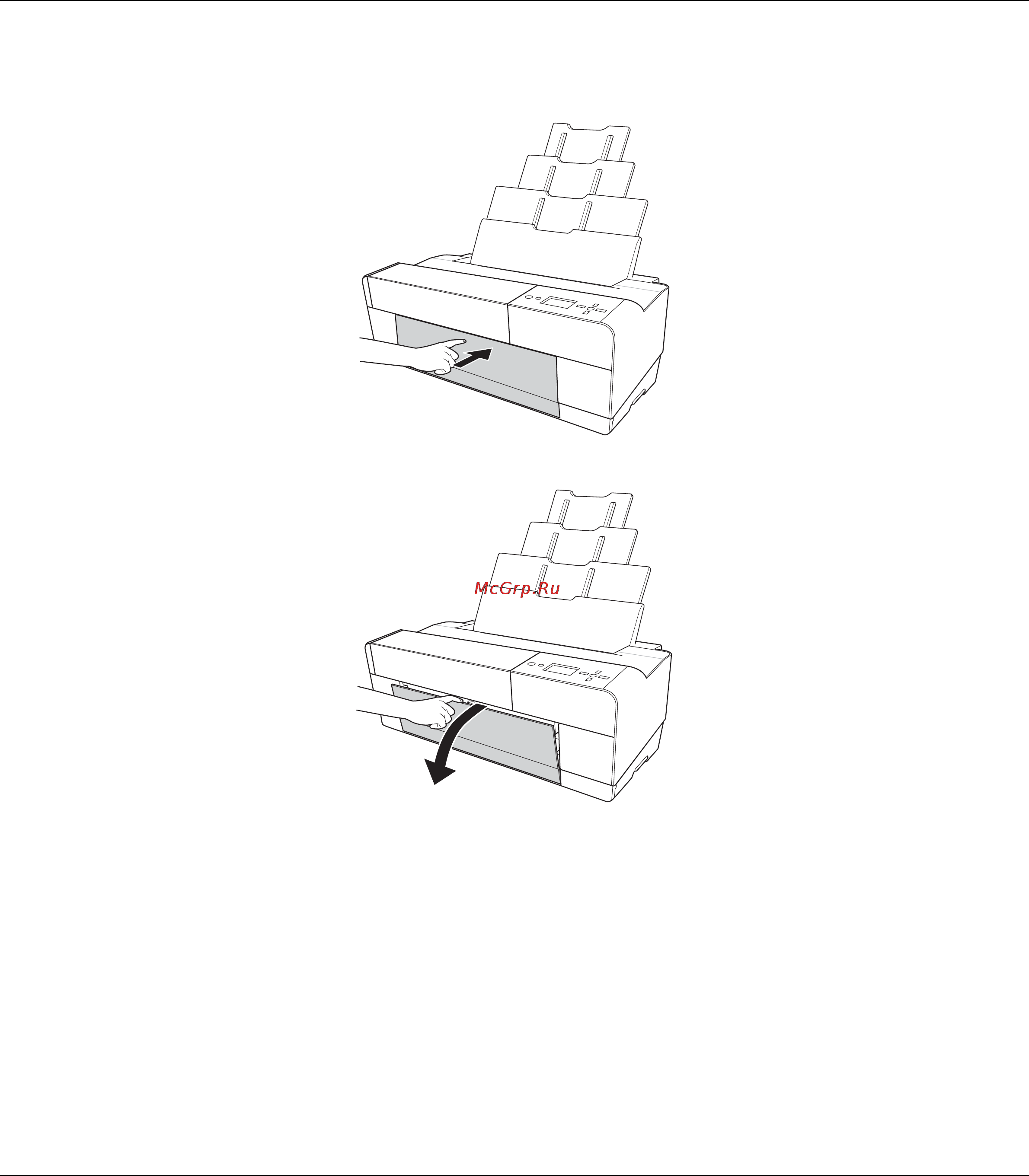 Epson Stylus Pro 3880 [156/227] Нажмите на крышку приемного лотка и откройте его до конца