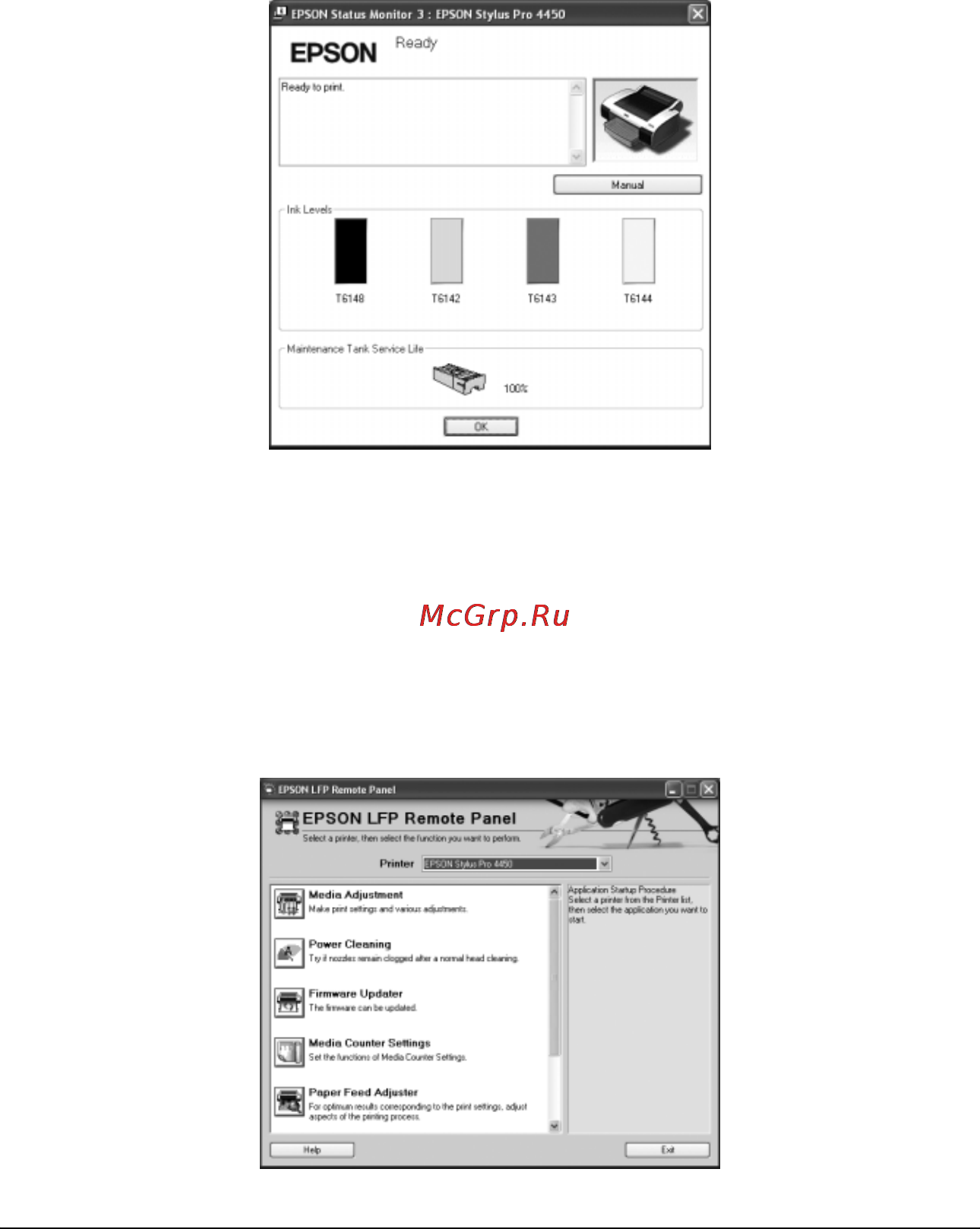 Epson Stylus Pro 4450 [19/358] Утилита epson lfp remote panel