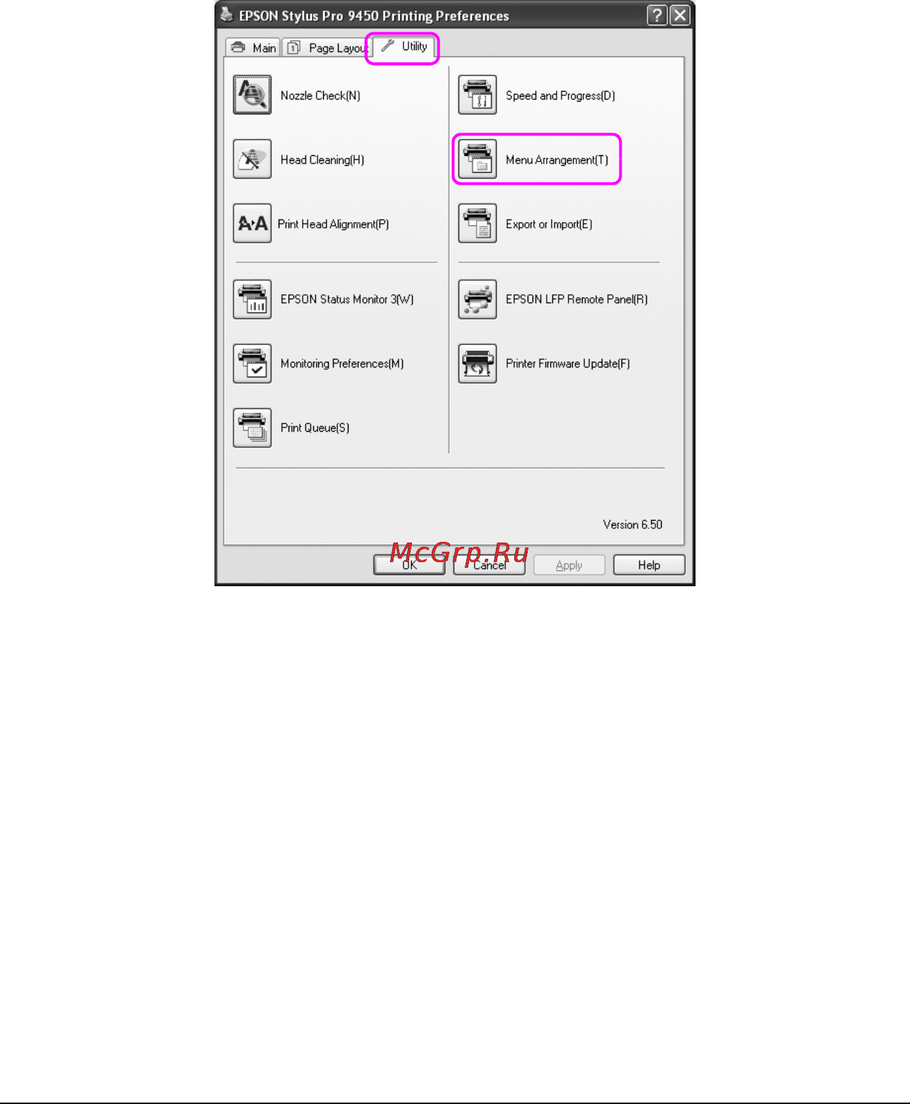 Epson Stylus Pro 9880 [149/406] Настройка меню