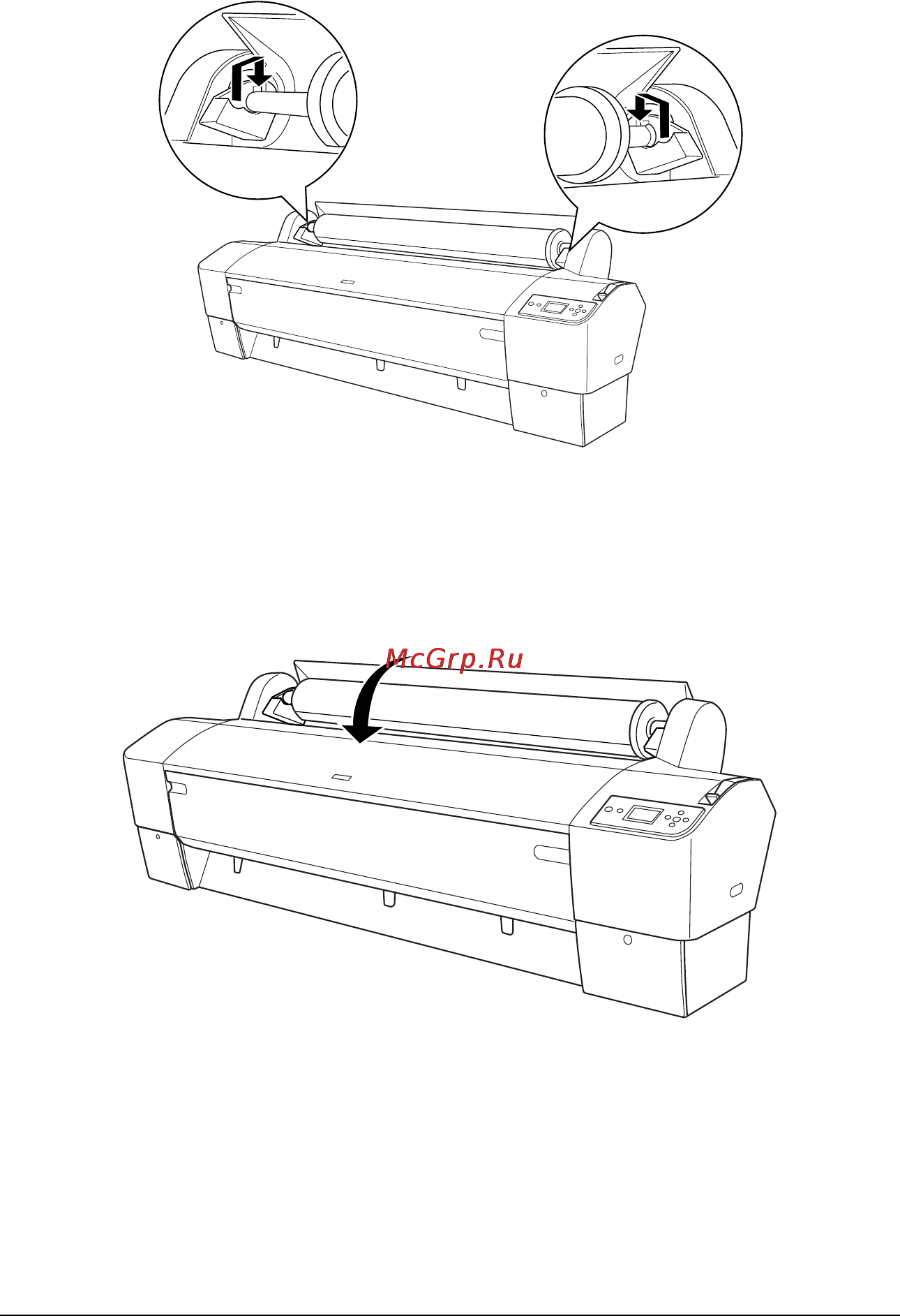 Epson Stylus Pro 9450 [222/406] Загрузка рулонной бумаги
