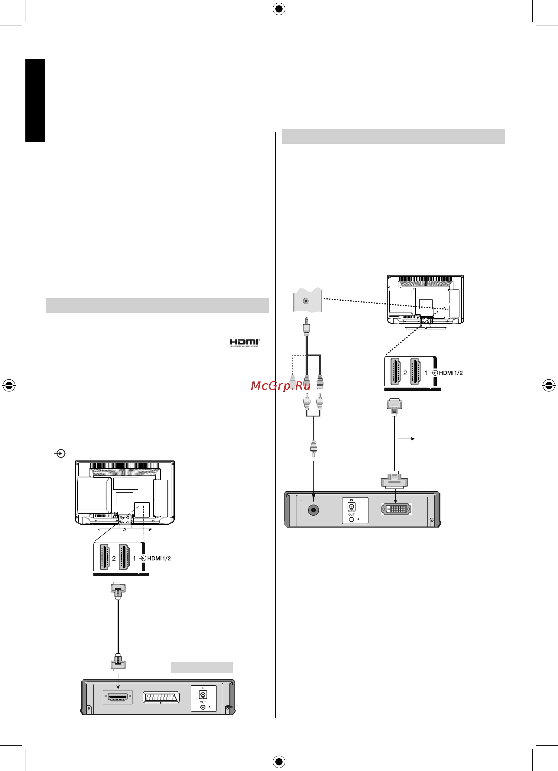 Toshiba 19 DL833R [11/55] Подключение устройства dvi