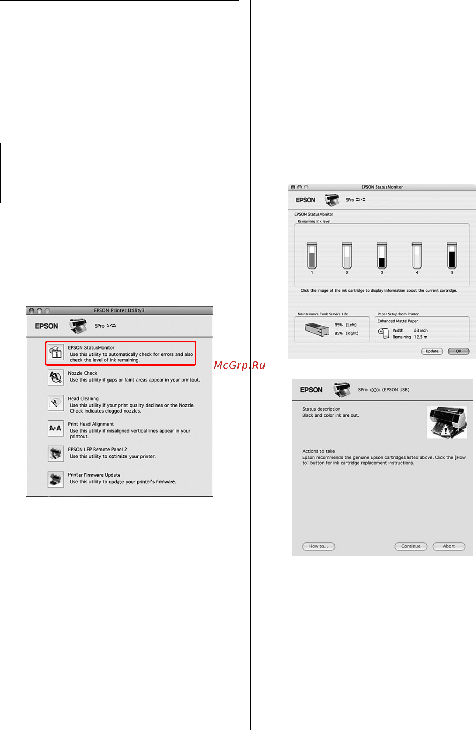 Epson Stylus Pro 9700 [140/210] Использование утилиты epson statusmonitor
