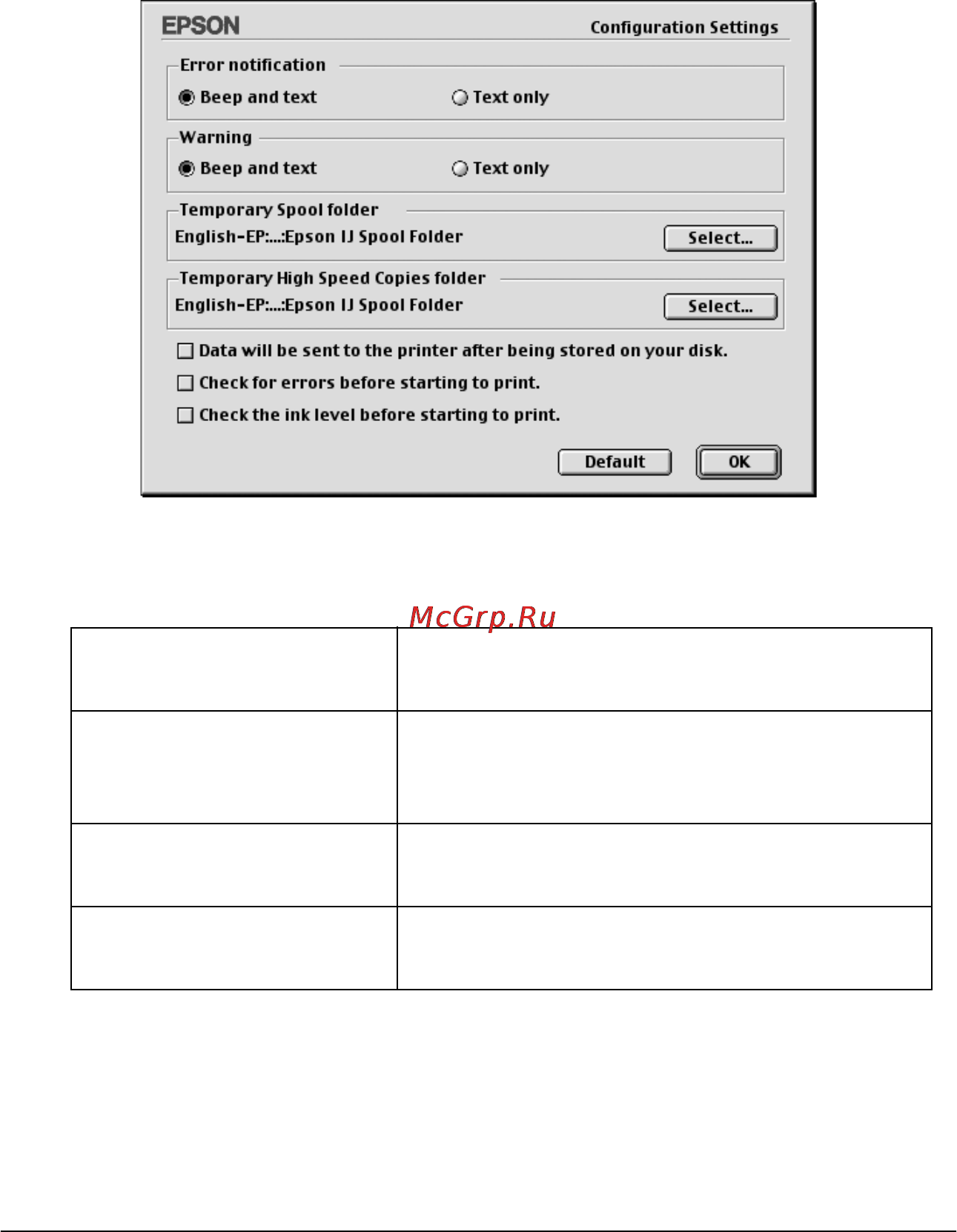 Epson Stylus Pro 7800 [146/393] Making configuration settings