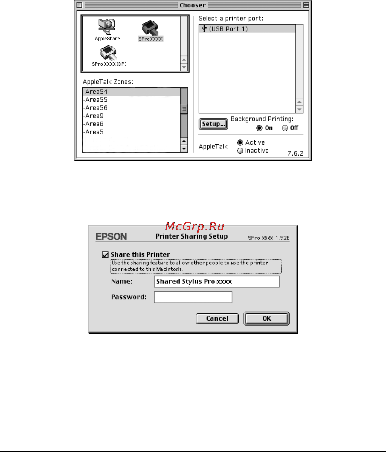 Epson Stylus Pro 7800 [152/393] Setting up your printer as a shared printer