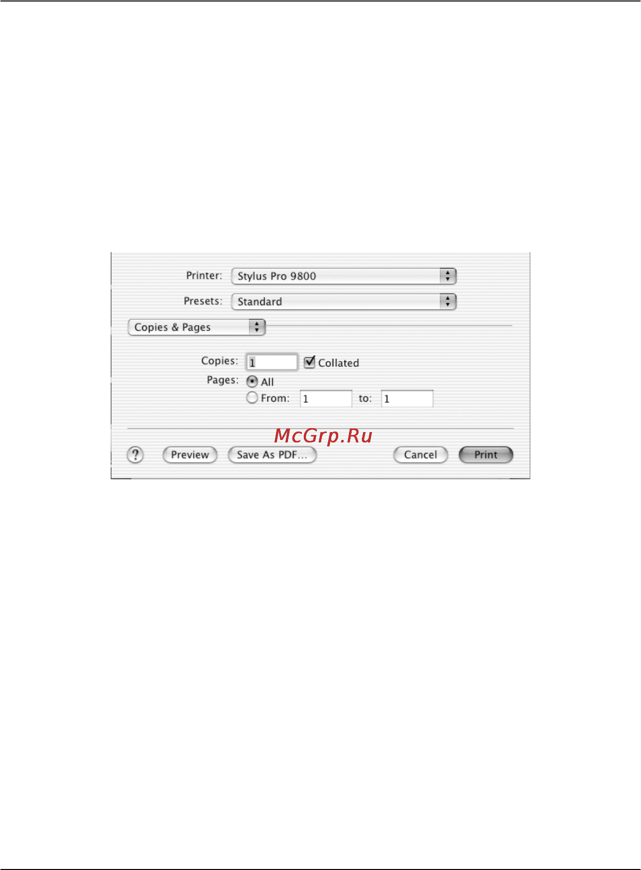 Epson Stylus Pro 7800 [160/393] Print dialog settings