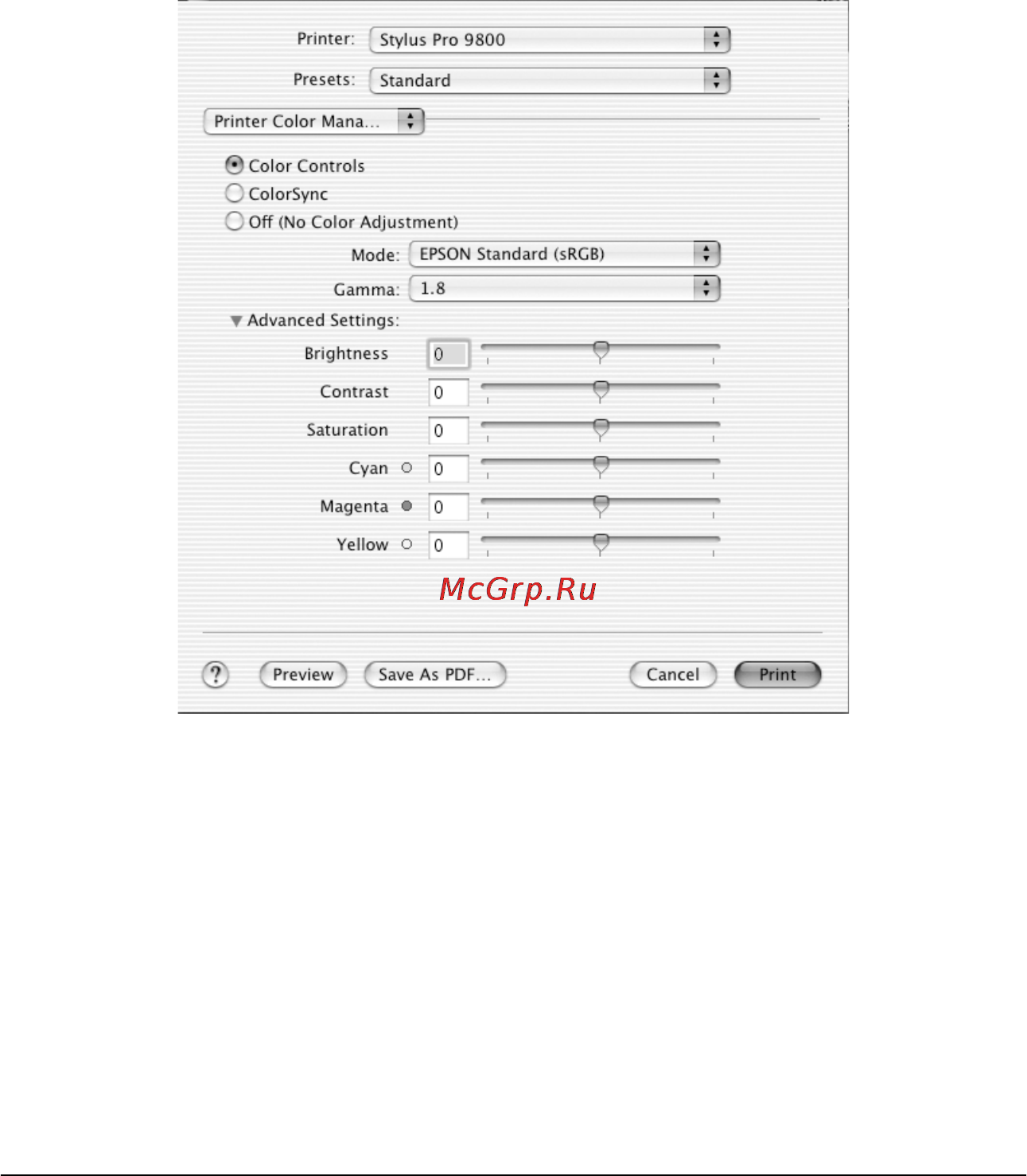 Epson Stylus Pro 7800 [172/393] Color controls