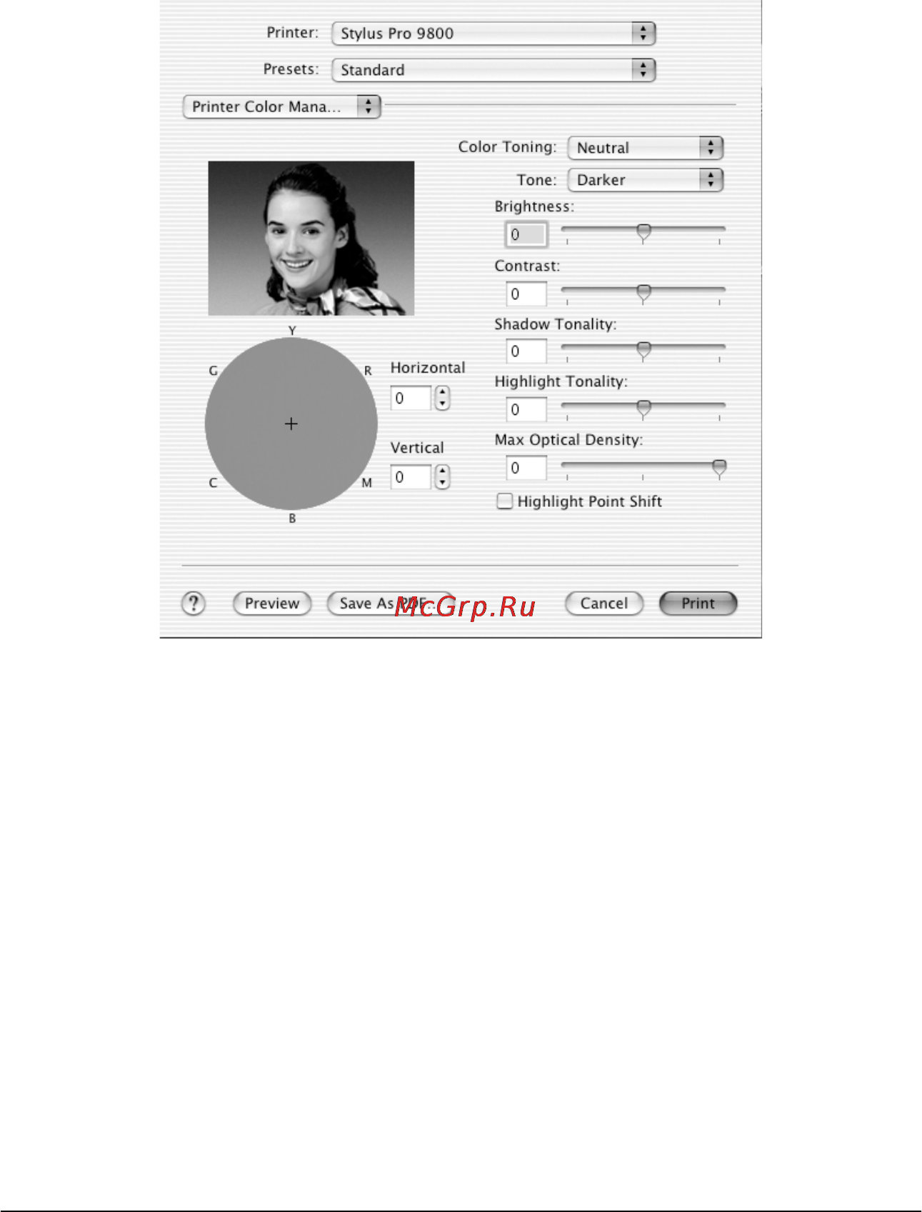 Epson Stylus Pro 7800 [174/393] Color controls for advanced b w photo