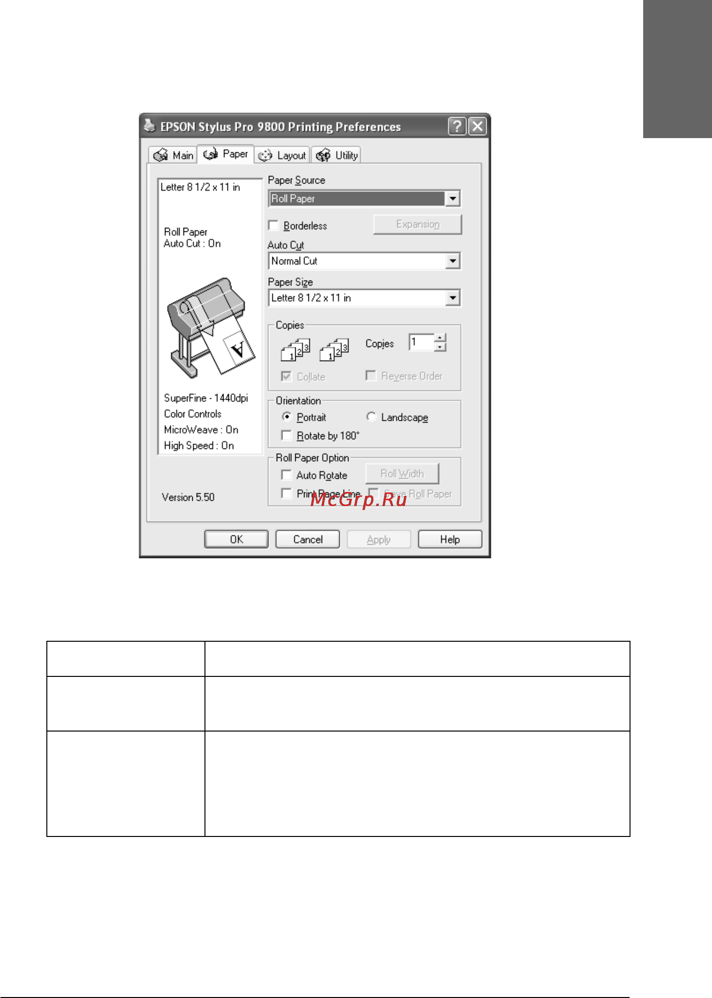 Epson Stylus Pro 7800 [55/393] Making the orientation settings