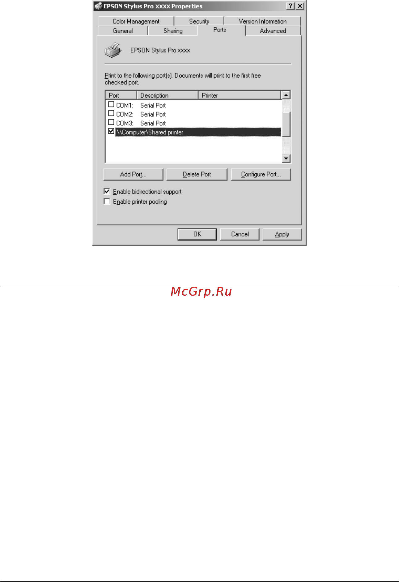Epson Stylus Pro 7800 [96/393] Updating the driver in windows xp and 2000