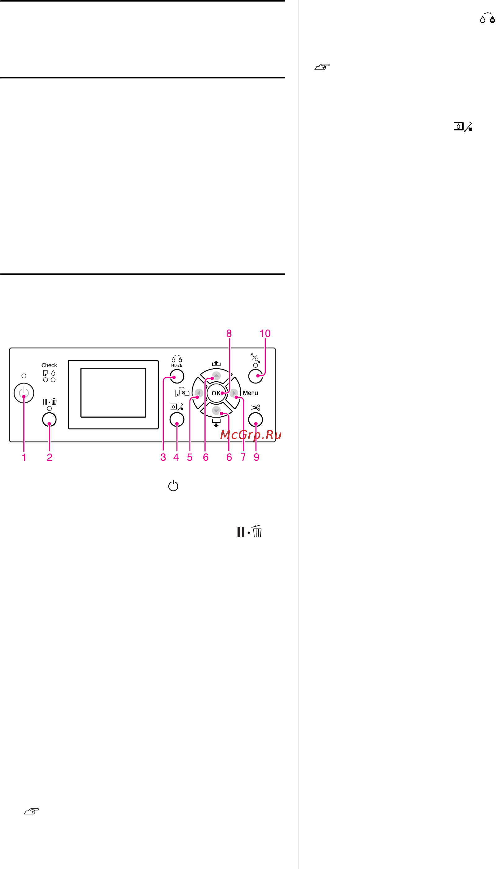 Epson Stylus Pro 9890 [12/210] Панель управления