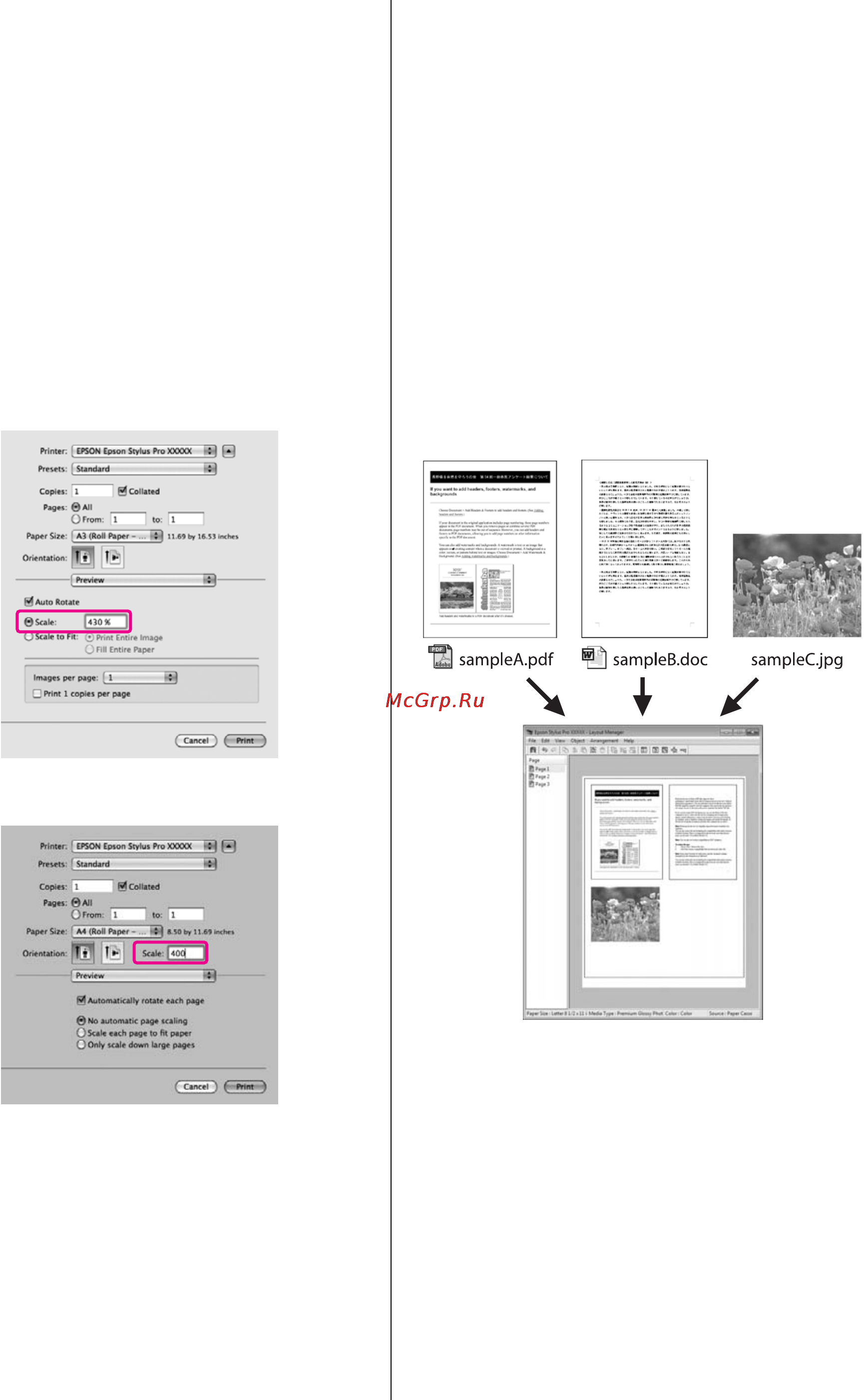 Epson Stylus Pro 9890 [171/210] Функция layout manager только для windows