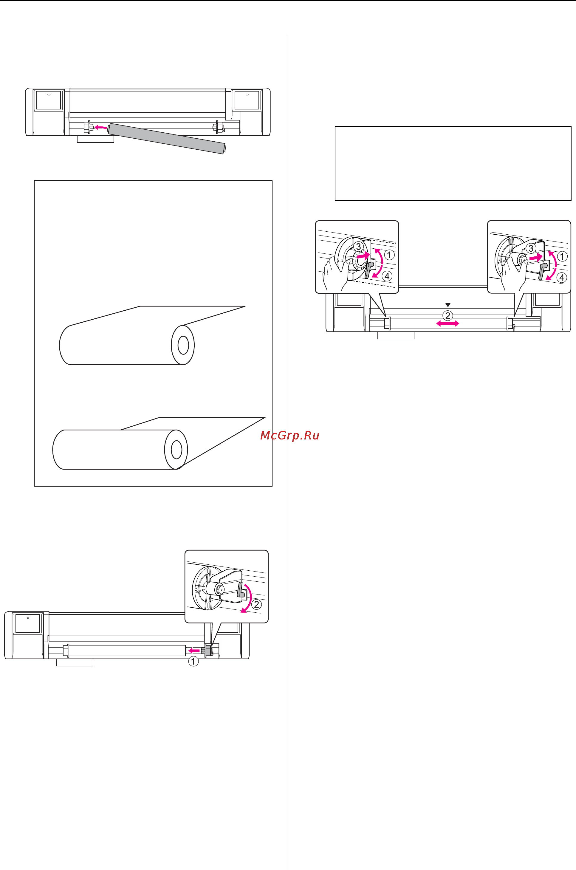 Epson Stylus Pro GS6000 [35/96] Поместите рулонную бумагу на держатель справа и зафиксируйте рычаг