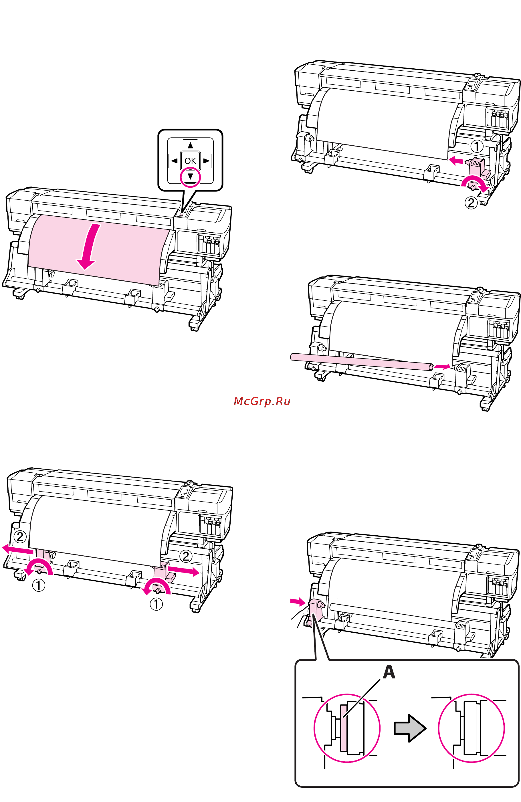 Epson SureColor SC-S30610 [41/124] Присоединение сердцевины рулона
