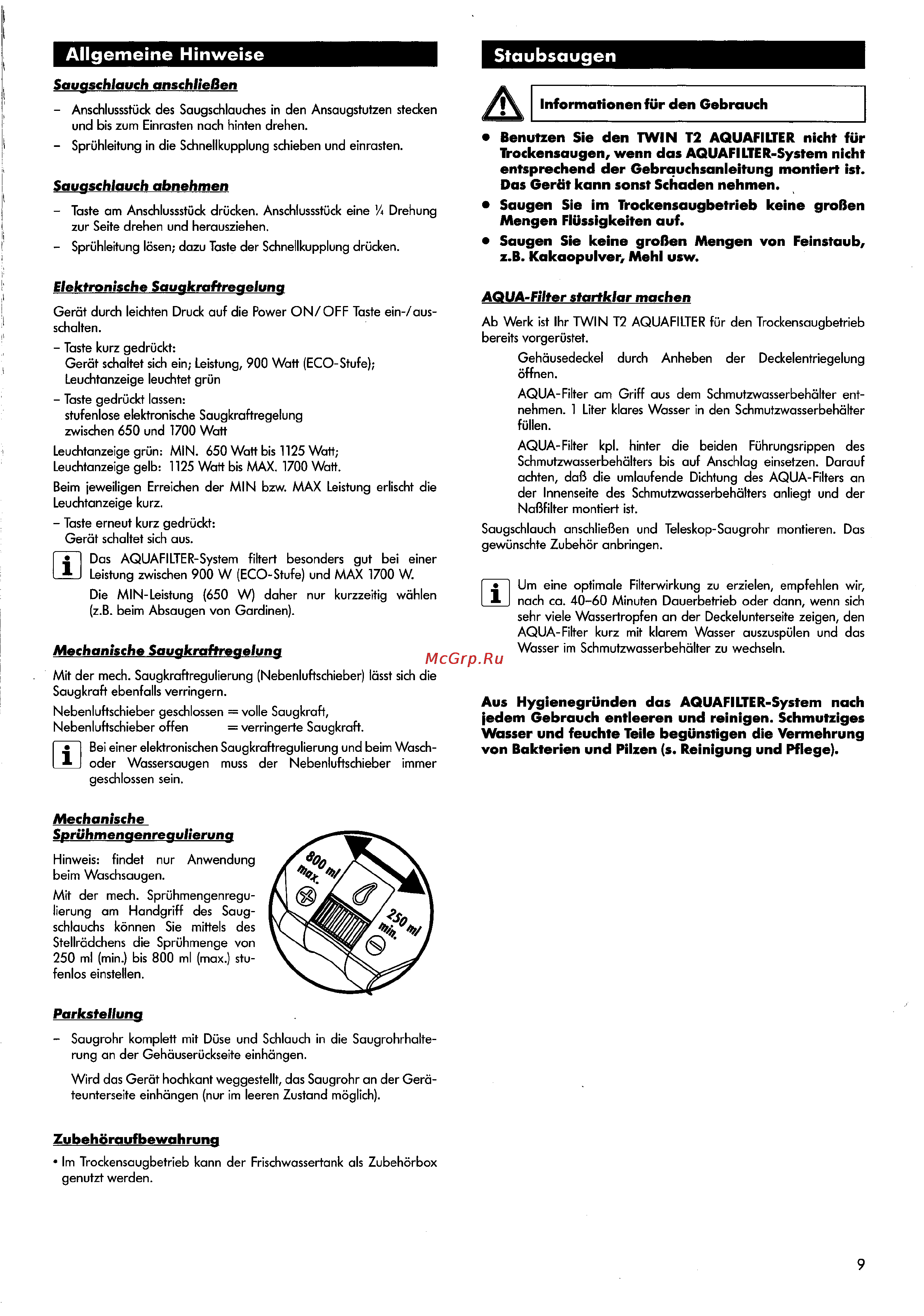 Thomas Twin T2 [9/27] Allgemeine hinweise____________________ staubsaugen
