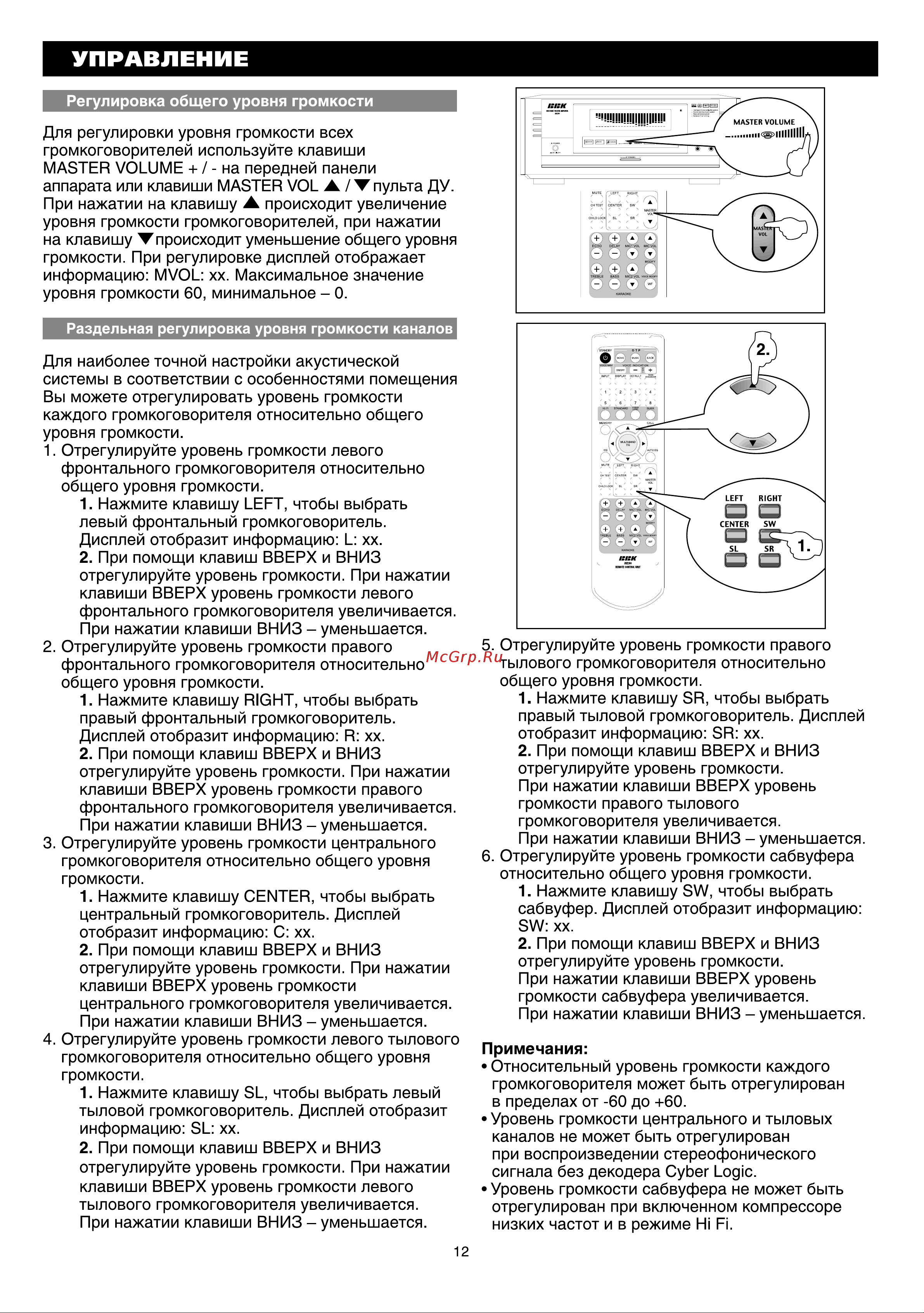 BBK AV230 [14/24] Управление
