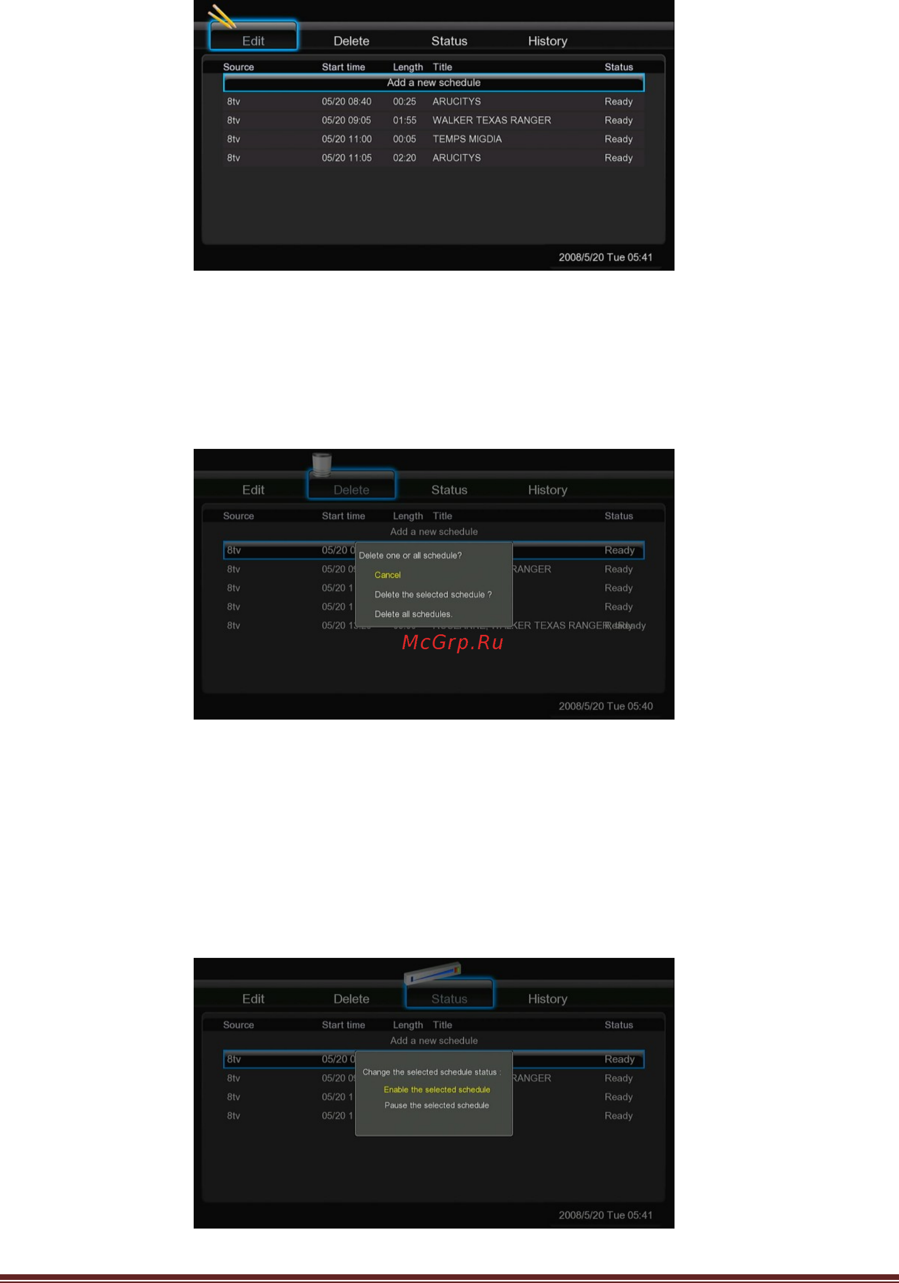 Iconbit XDR10DVBT [36/64] Просмотр статуса события