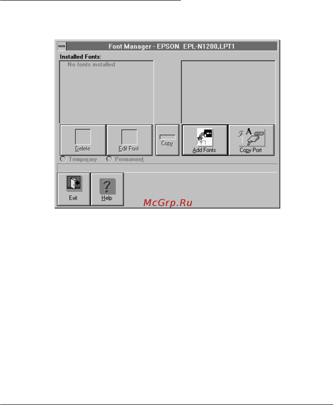 Epson EPL-N1200 [57/221] Окно диспетчер шрифтов