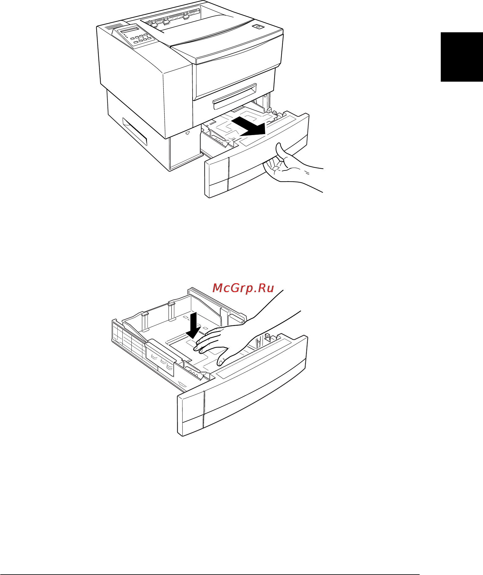 Epson EPL-N1600 [53/259] Закладка бумаги в нижнюю кассету