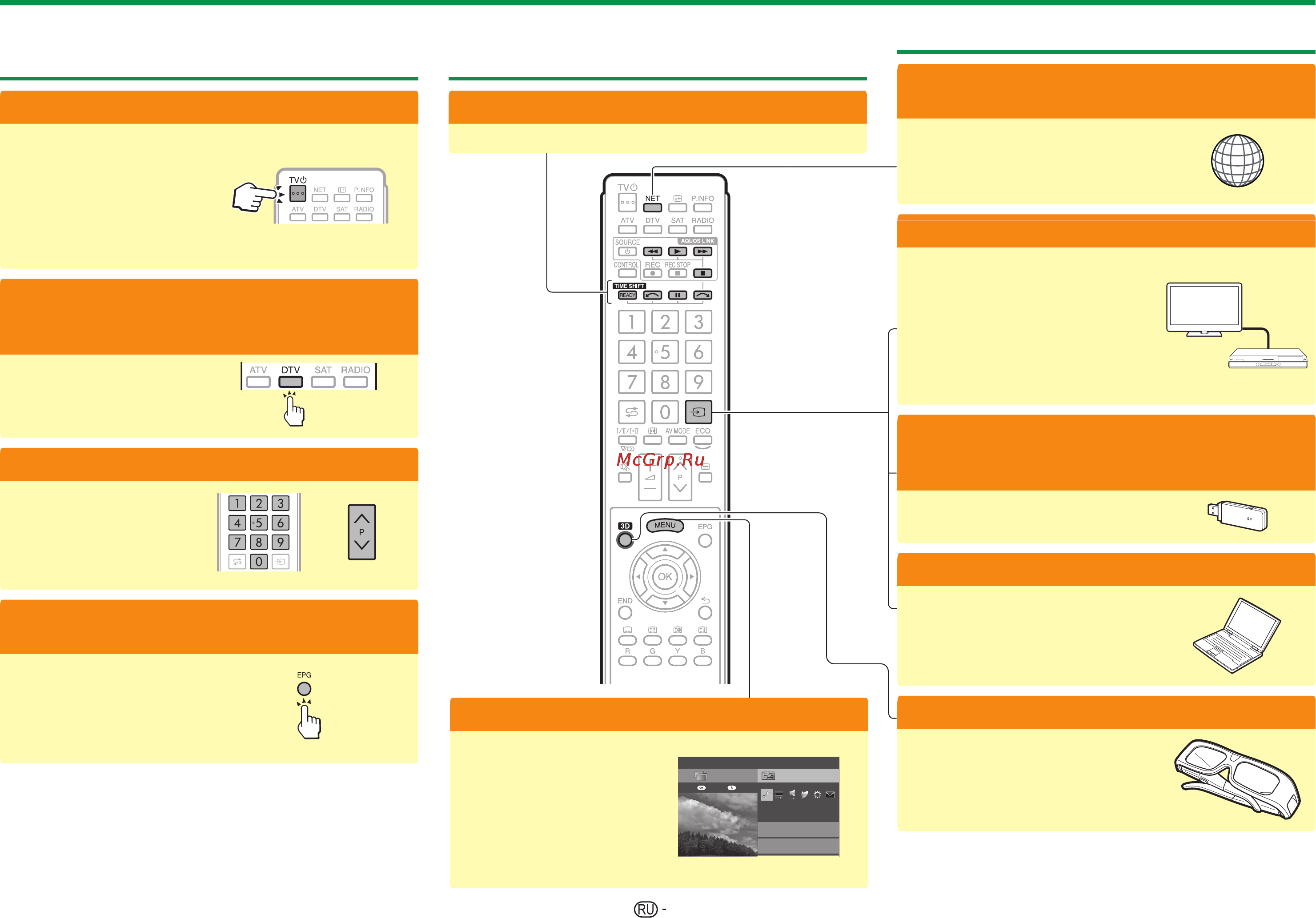 Sharp LC-40LE830RU [12/85] Руководство по быстрой настройке