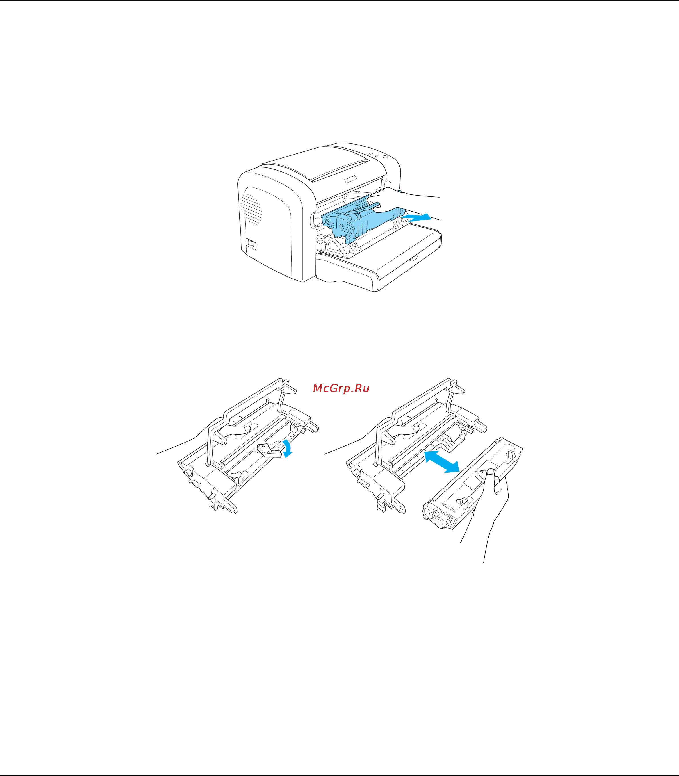 Epson AcuLaser M1200 [84/146] Возьмите фотокондуктор за ручку и вытащите его из принтера потянув прямо вверх