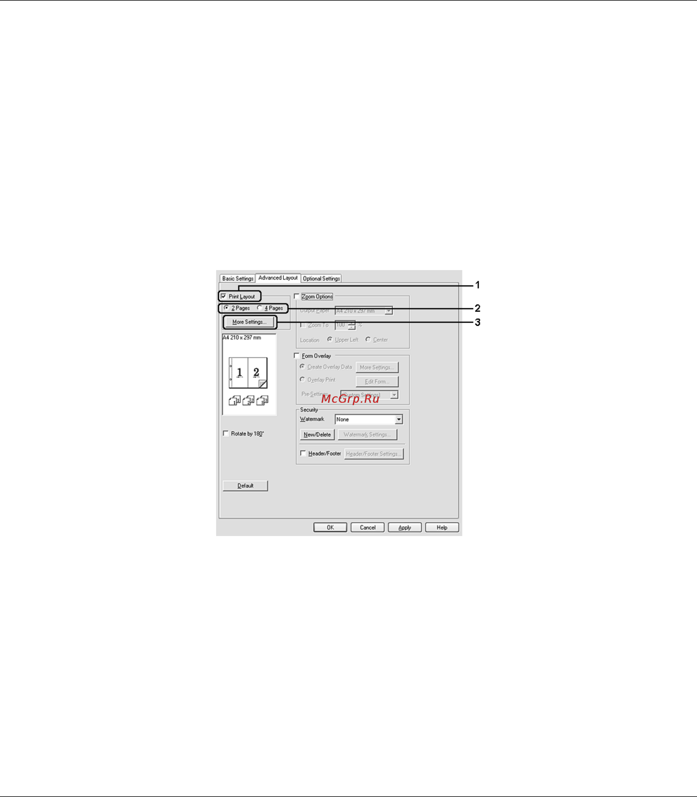 Epson AcuLaser M2000 [45/172] Настройка режима печати
