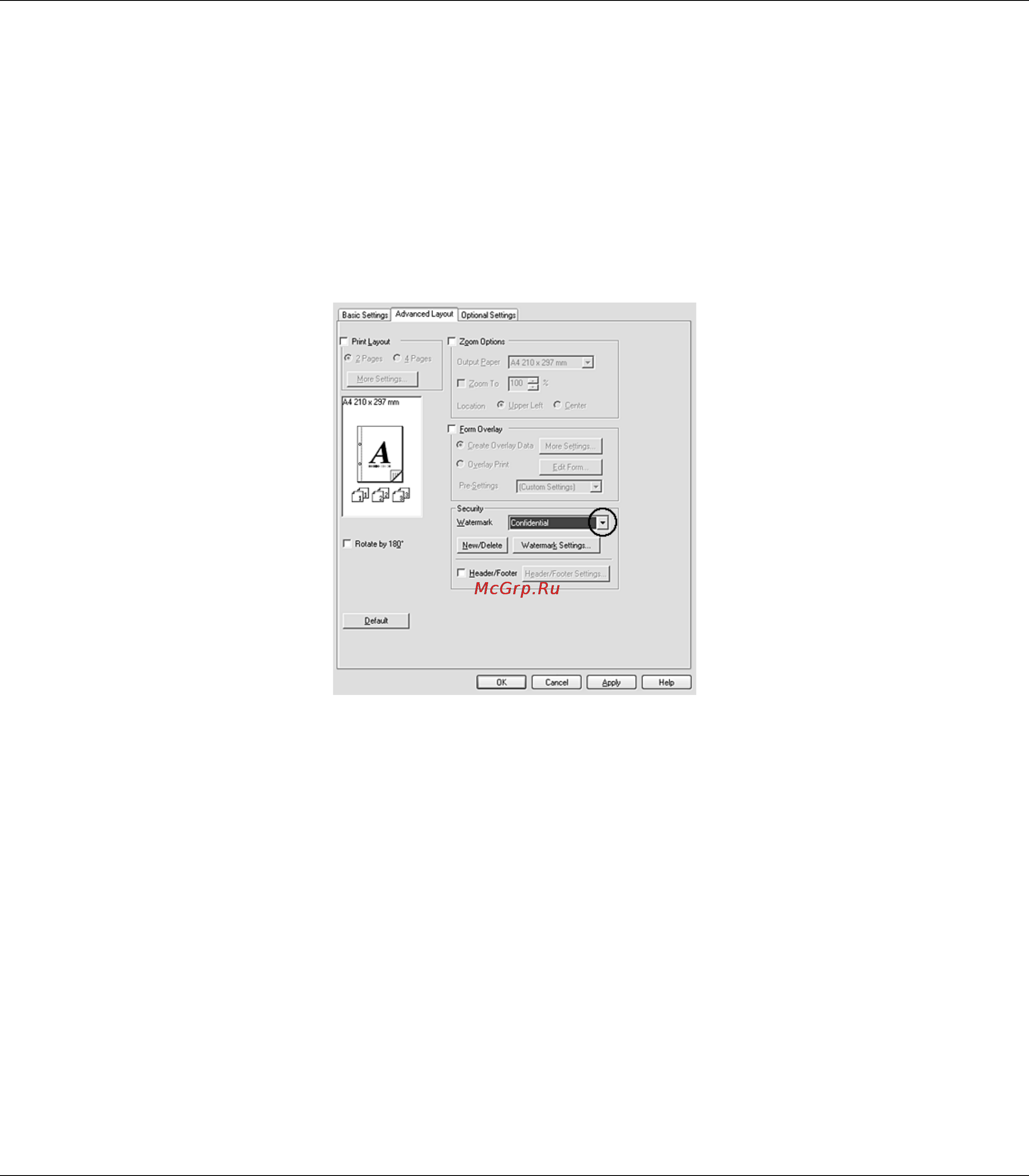 Epson AcuLaser M2000 [49/172] Печать водяных знаков