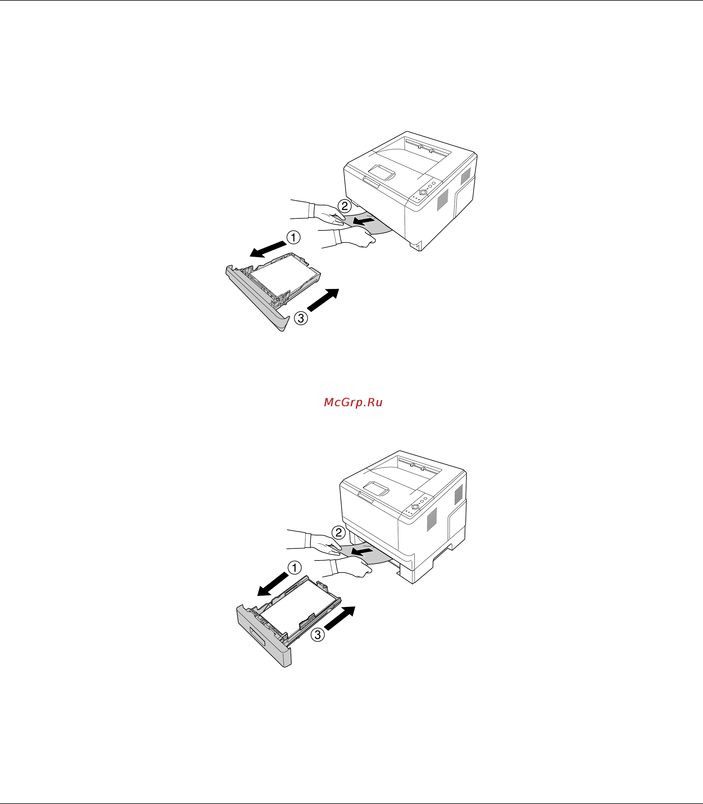 Epson AcuLaser M2000 [80/172] Замятие бумаги в районе стандартного нижнего кассетного лотка