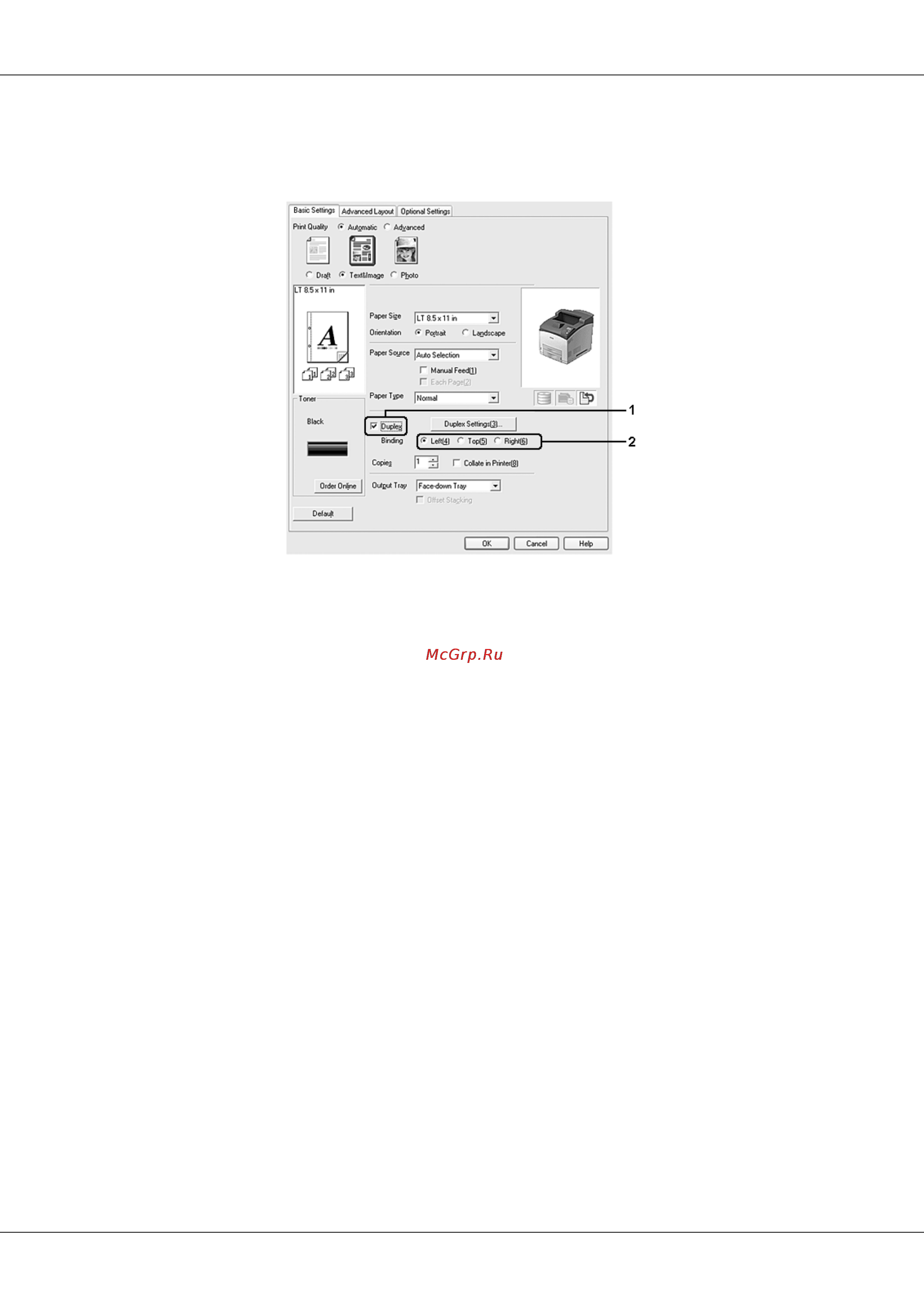 Epson AcuLaser M4000 [42/220] Настройка режима печати