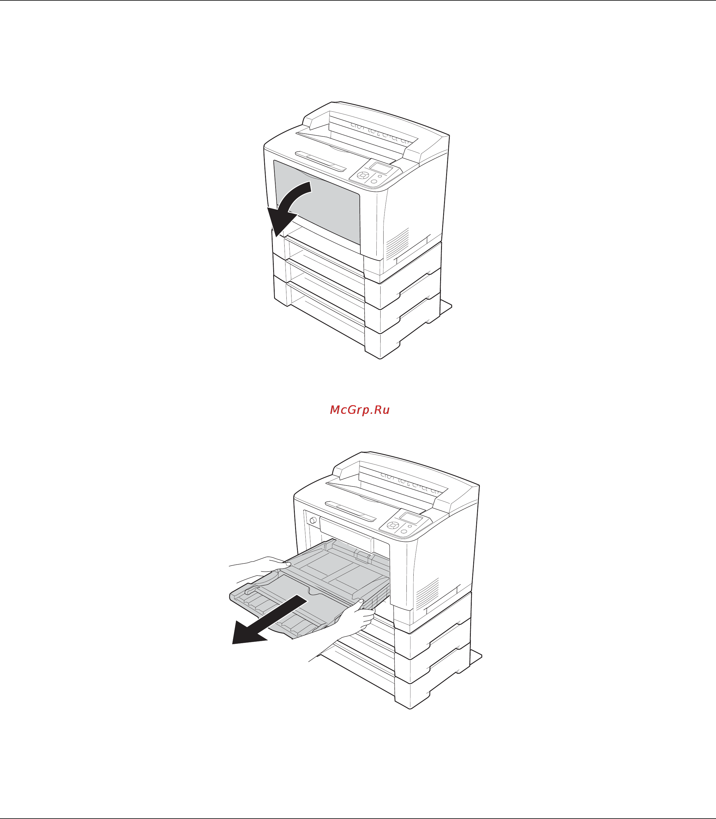 Epson AcuLaser M8000 [124/256] Откройте мц лоток