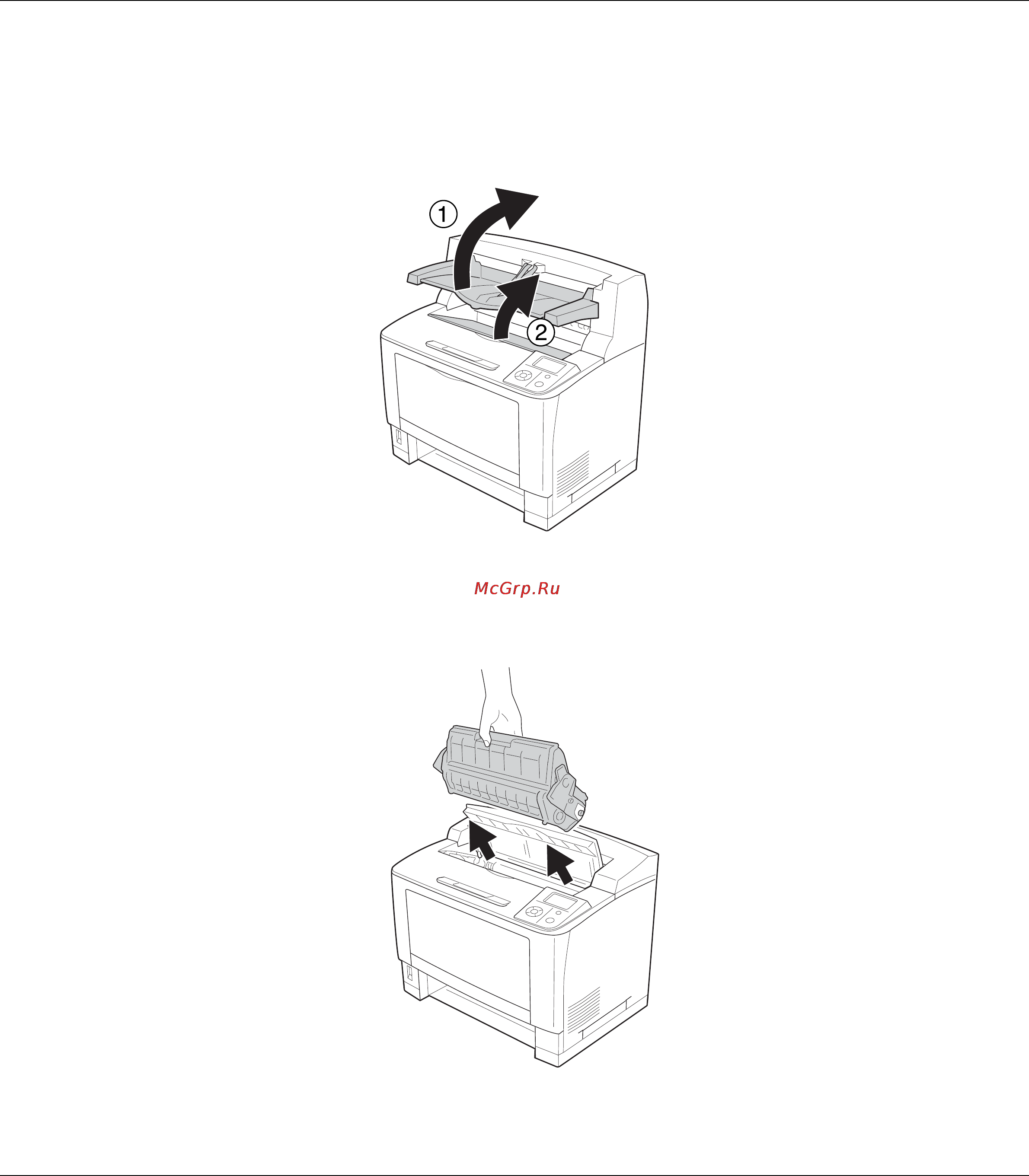 Epson AcuLaser M8000 [182/256] Возьмите картридж за ручку и достаньте его из принтера