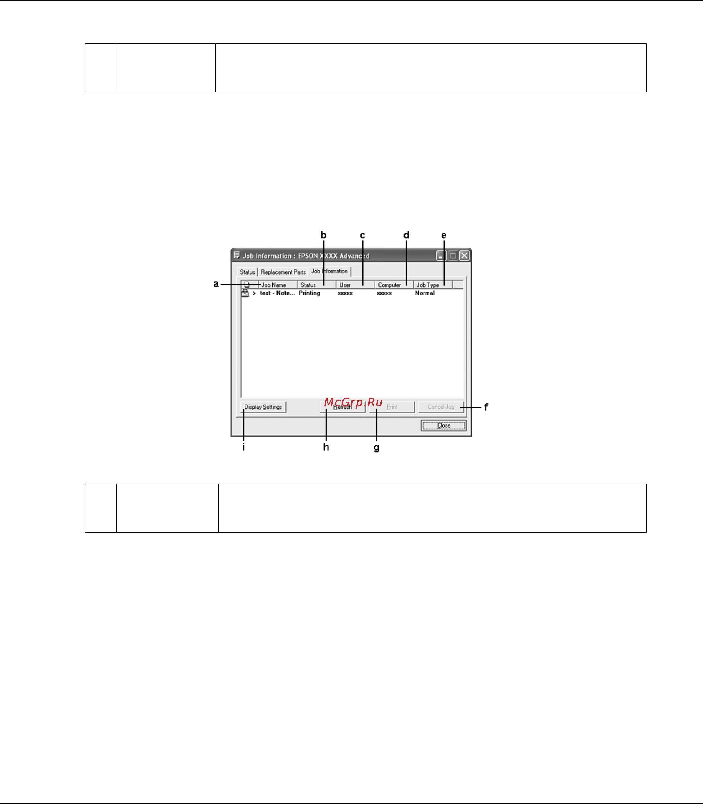 Epson AcuLaser M8000 [220/256] Job information сведения о заданиях