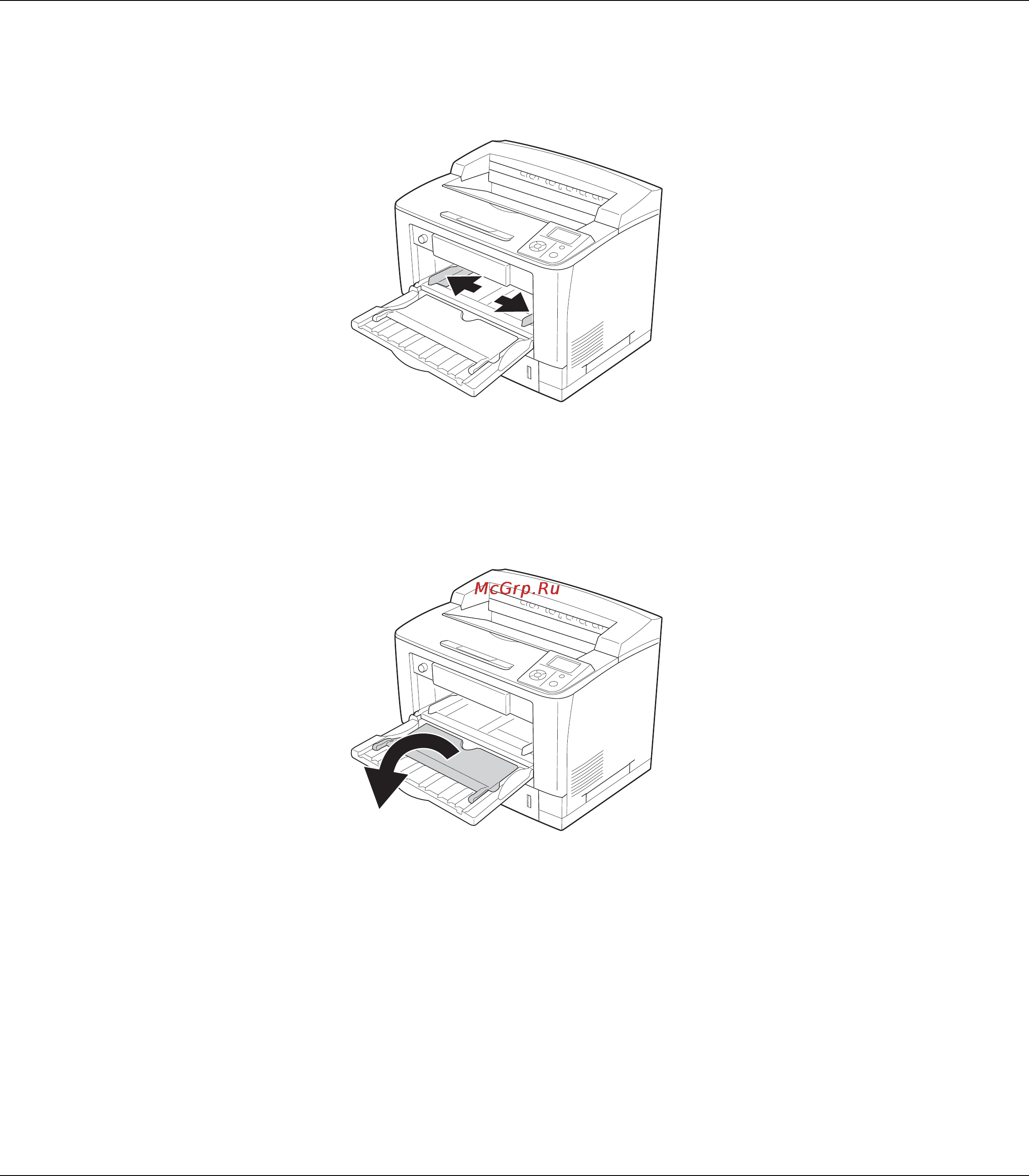 Epson AcuLaser M8000 [32/256] Раздвиньте направляющие для правильного расположения бумаги