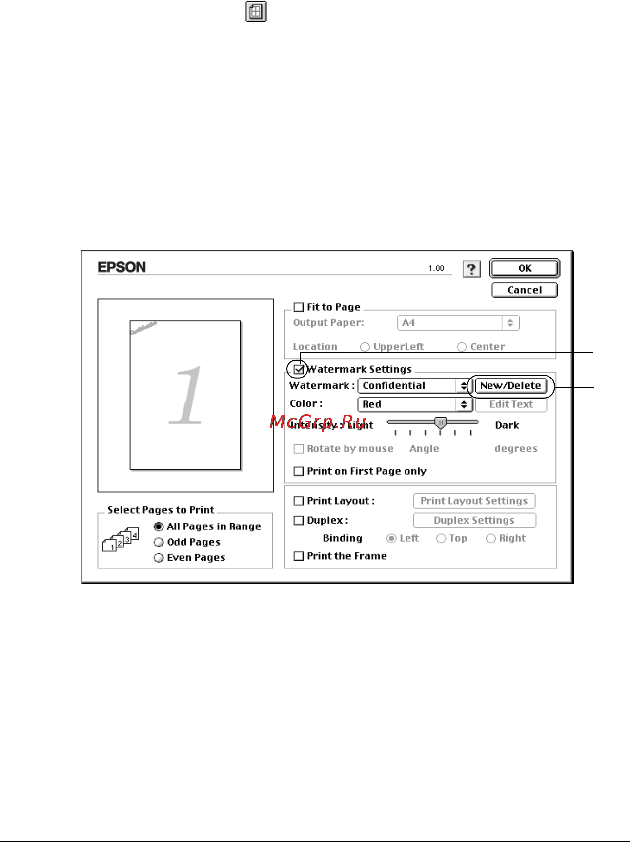 Epson AcuLaser C1100 [106/306] Создание нового водяного знака