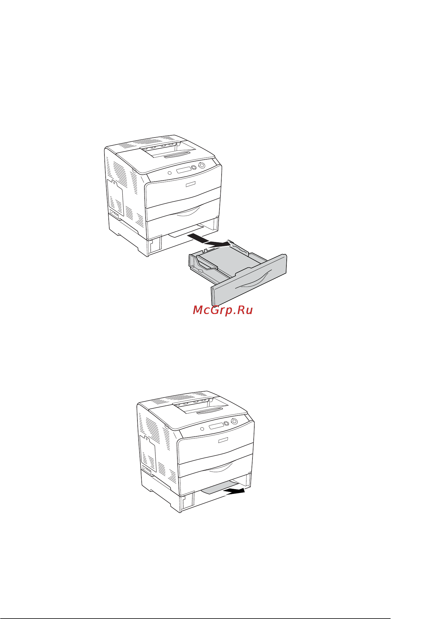 Epson AcuLaser C1100 [197/306] Замятие lc кассетный лоток