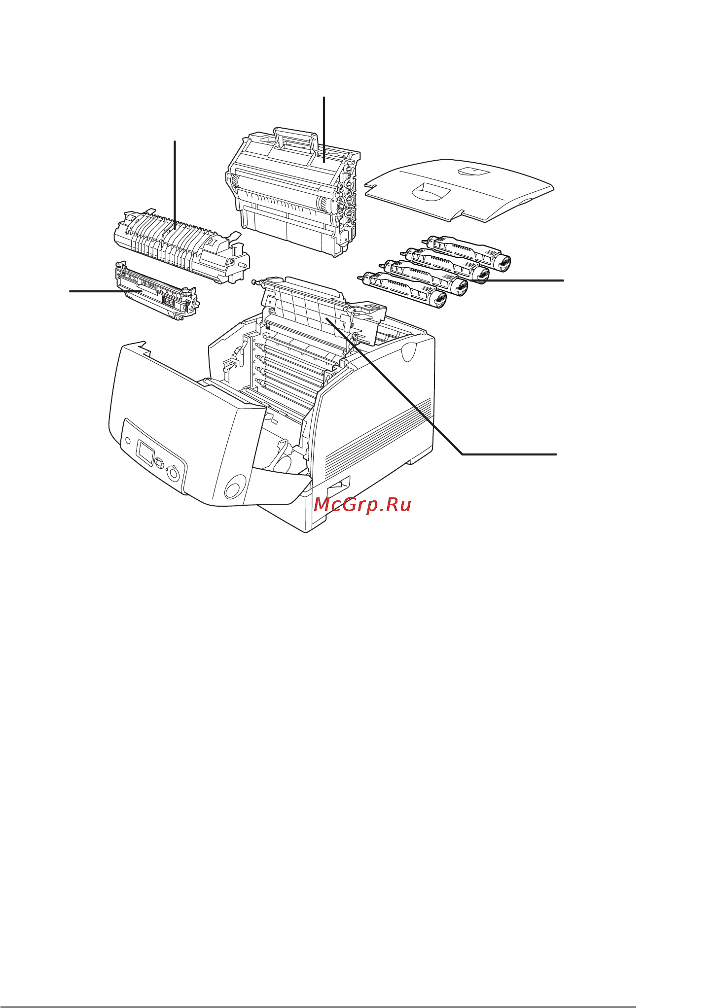 Epson AcuLaser C4200 [27/489] Внутренние элементы принтера
