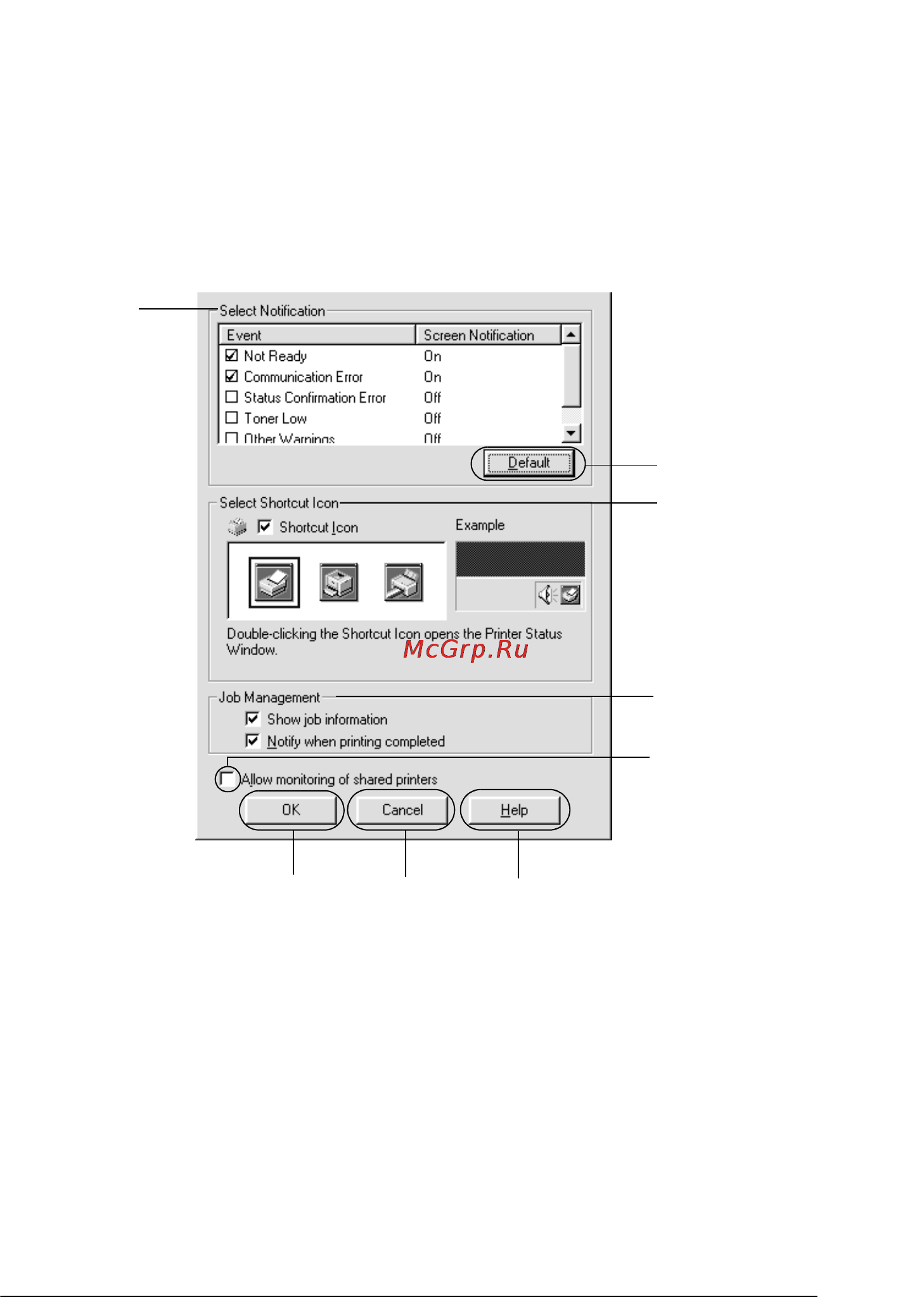 Epson AcuLaser C9100 [107/462] Настройка параметров контроля