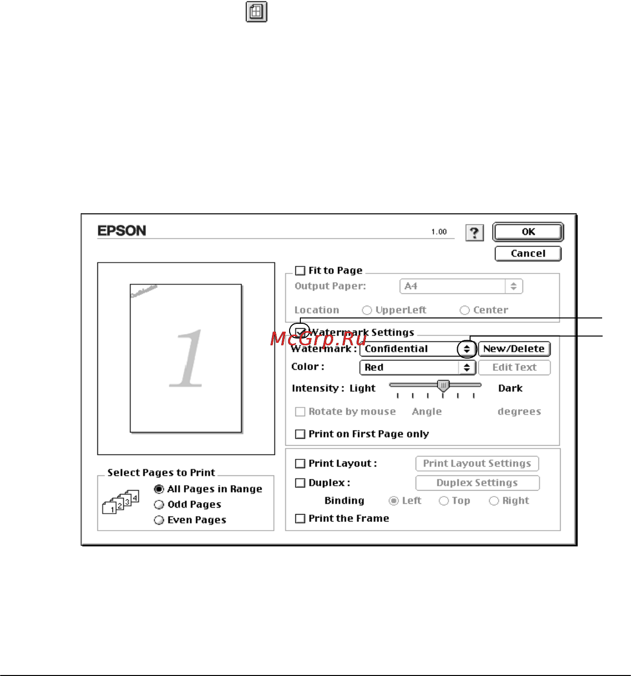 Epson AcuLaser C9100 [144/462] Использование водяных знаков