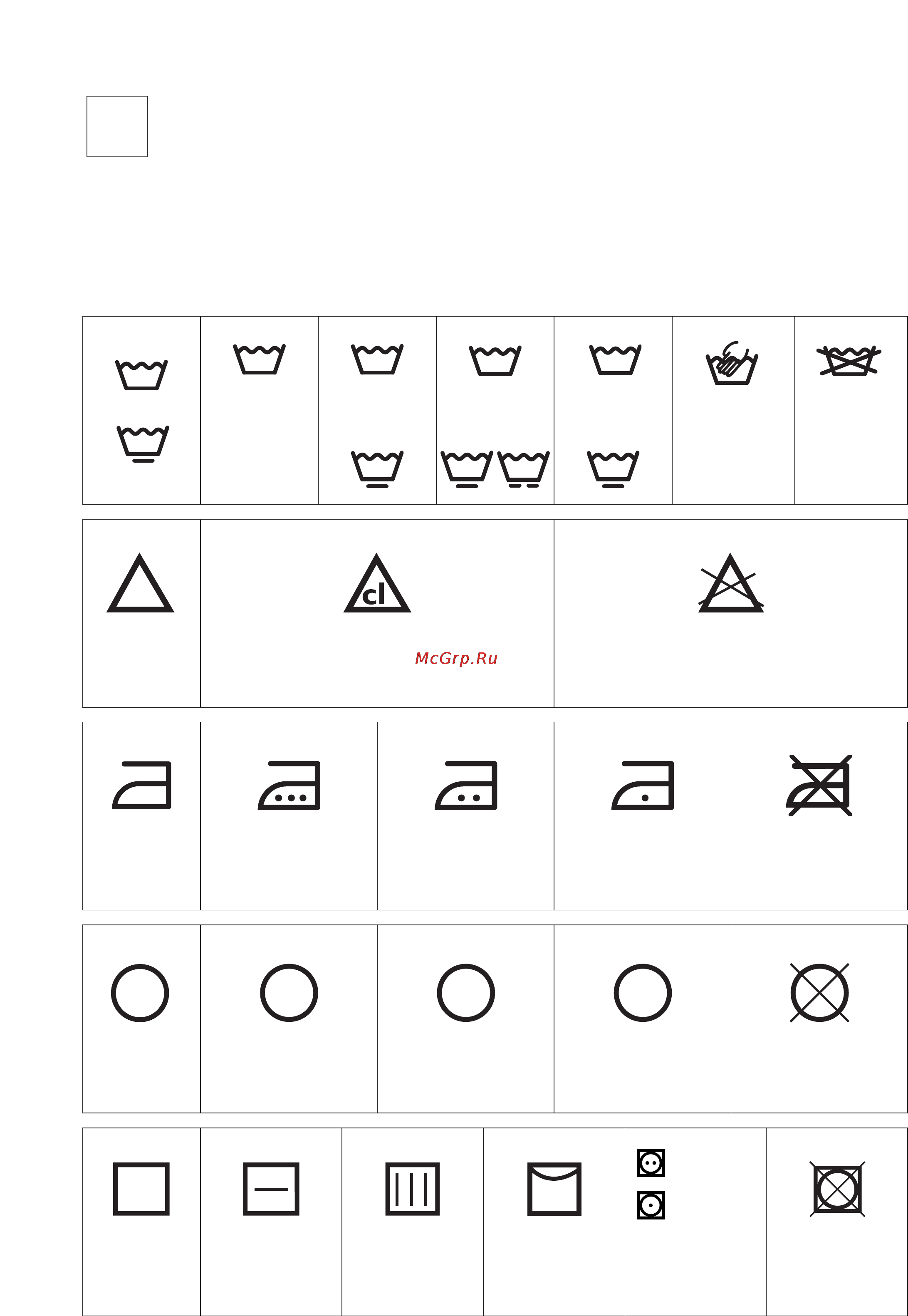 Zanussi FLS 502 [12/40] International wash code symbols