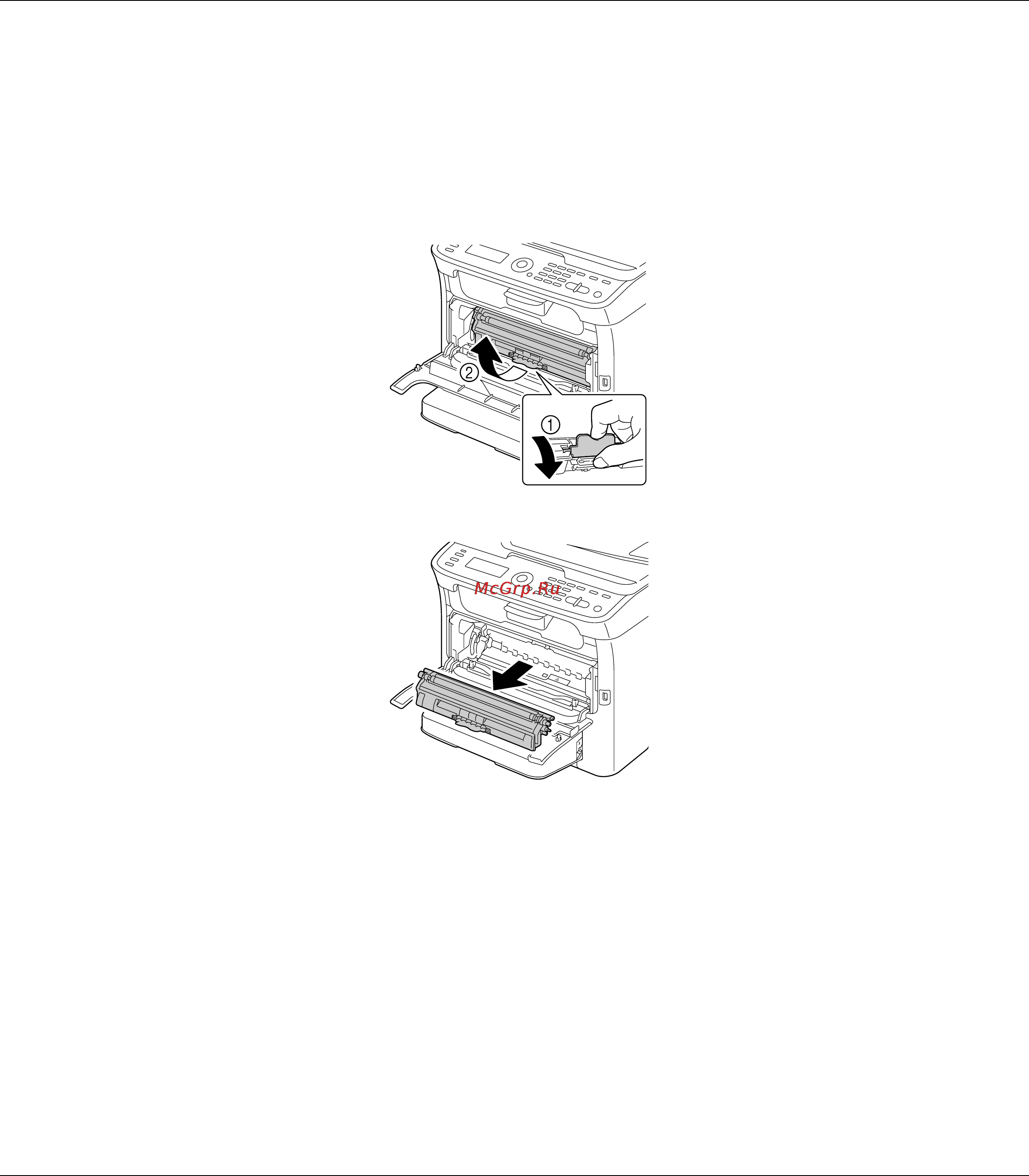 Epson AcuLaser CX16NF [133/233] Потяните ручку картриджа вниз до тех пор пока он не разблокируется и не переместится в вашем направлении извлеките картридж