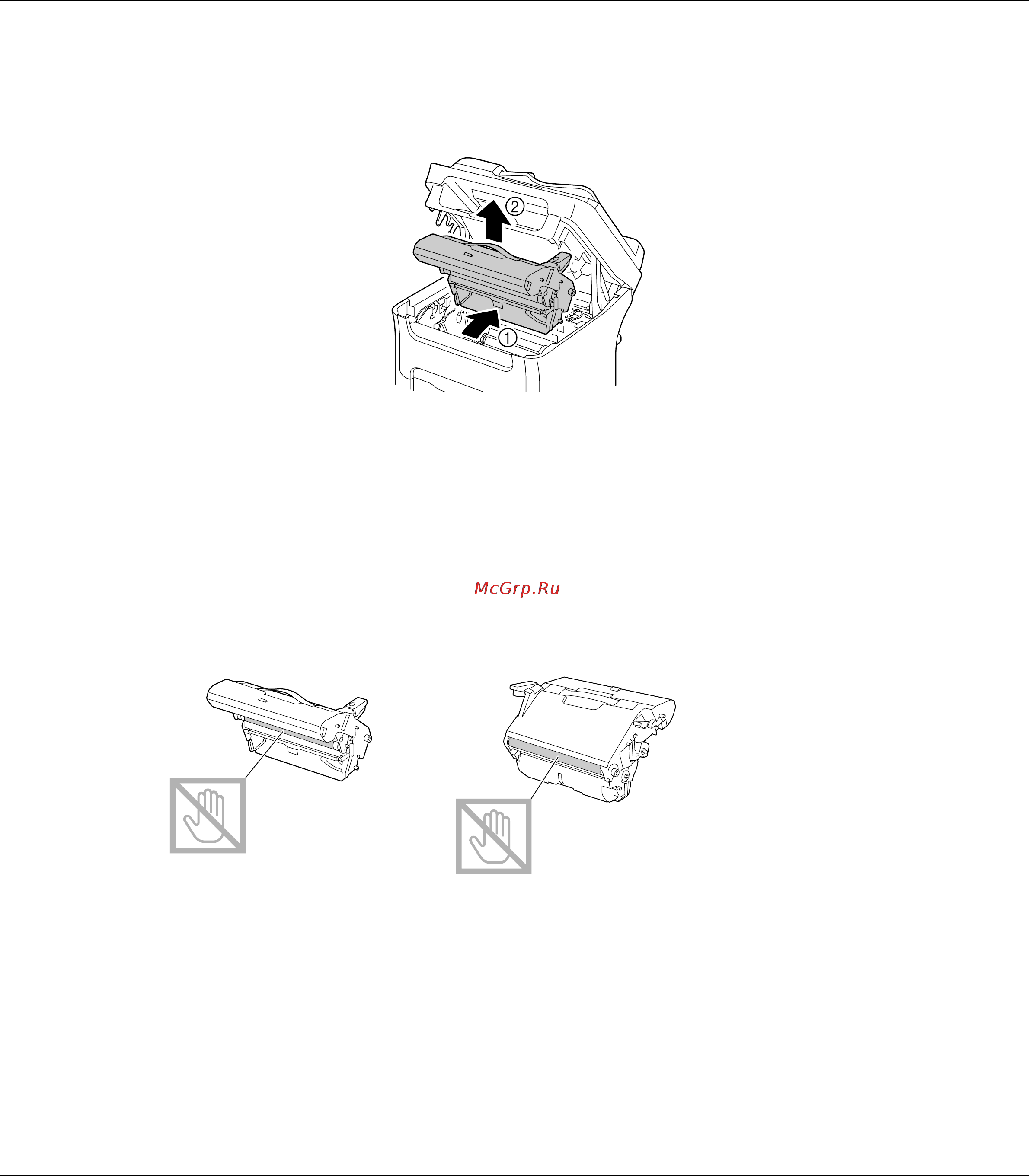 Epson AcuLaser CX16NF [141/233] Возьмитесь за ручку и аккуратно потяните блок фотокондуктора назад и затем вертикально вверх