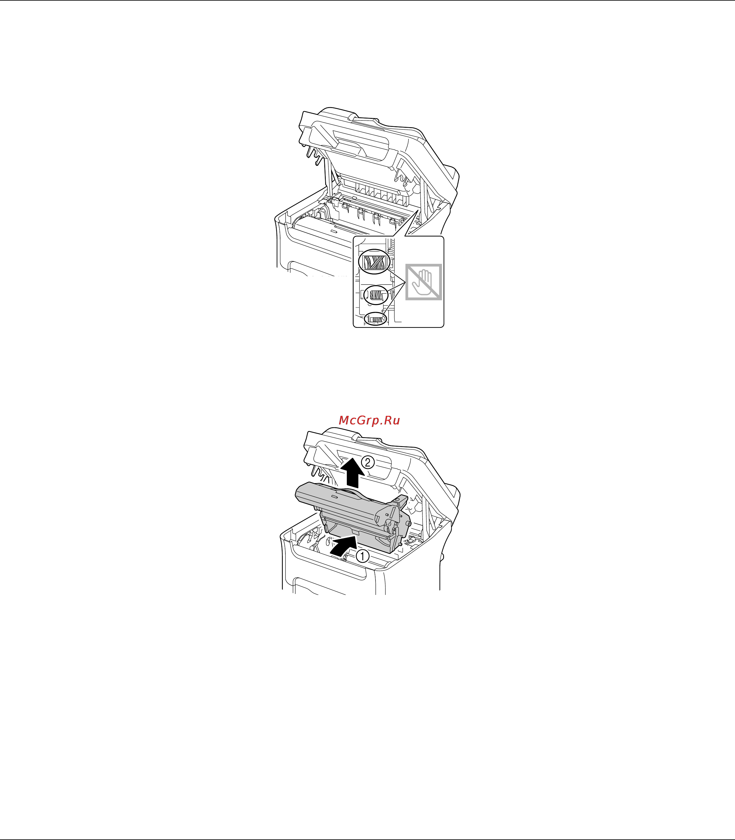 Epson AcuLaser CX16NF [148/233] Возьмитесь за ручку и аккуратно потяните блок фотокондуктора назад и затем вертикально вверх